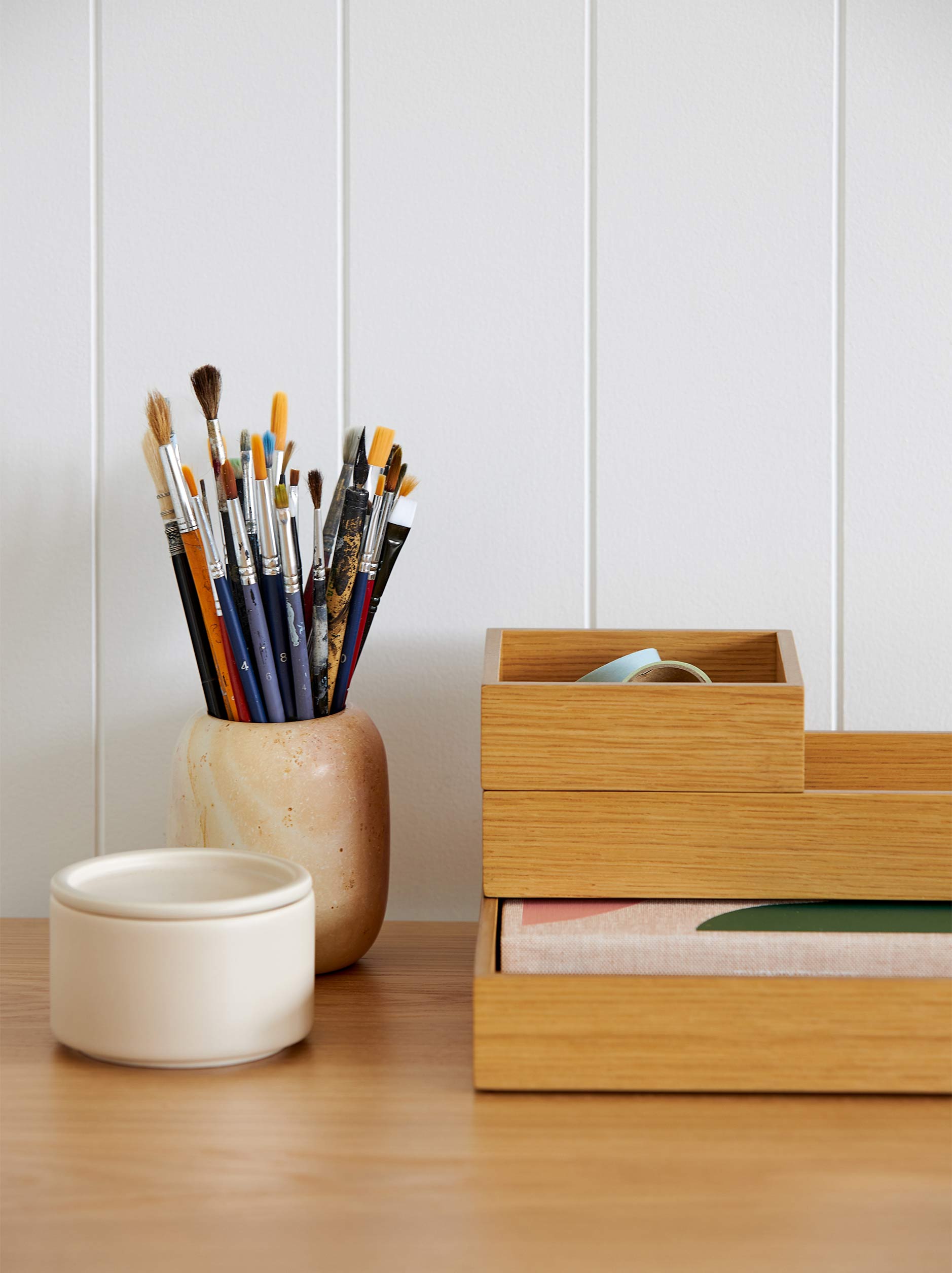 Oku Office Lid/Tray Natural Oak / Small