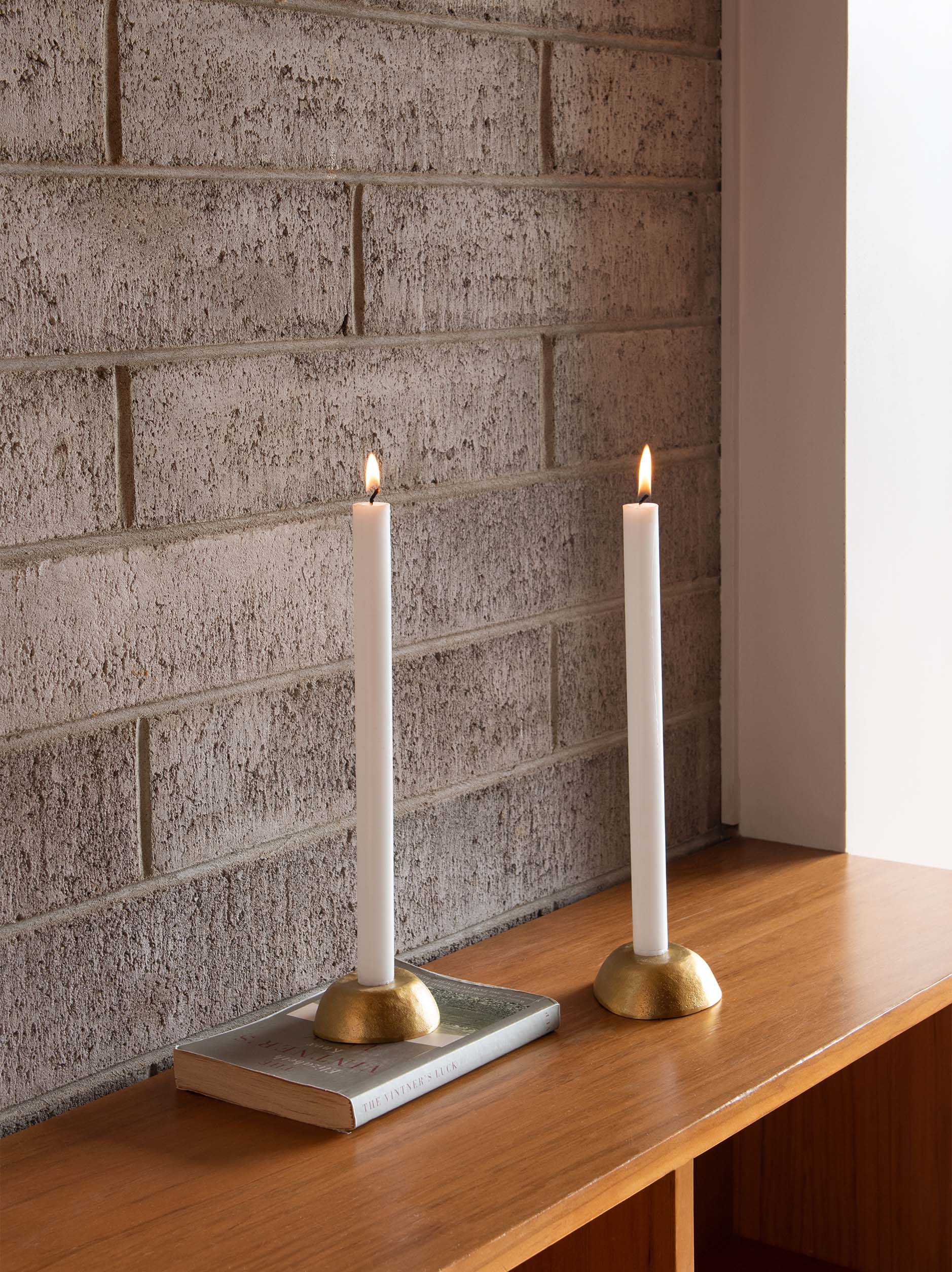 Pebble Candle Holder Brass / 9.5cmdiax5.5cmh