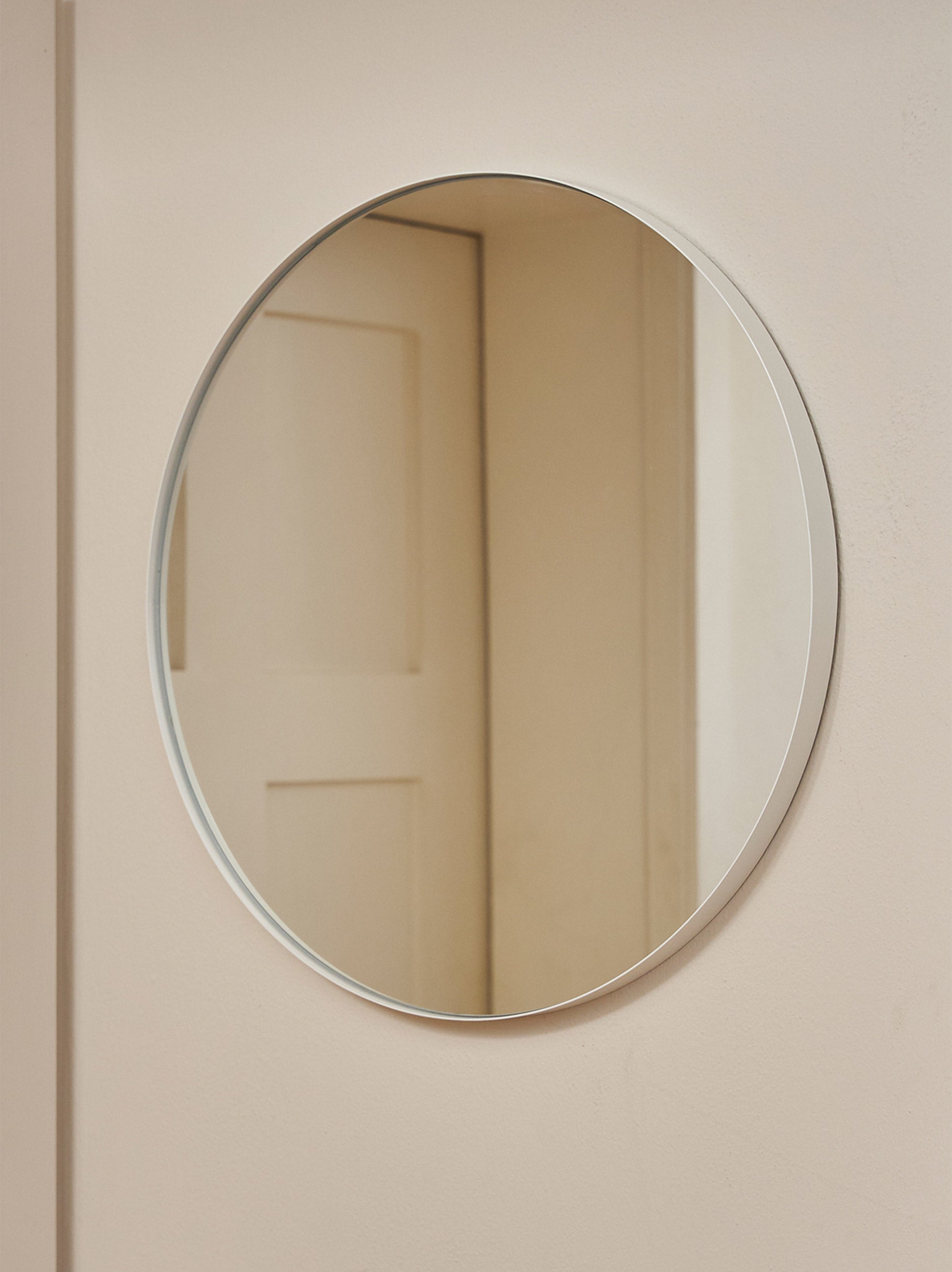 Round Wall Mirror White / 60diax3cm