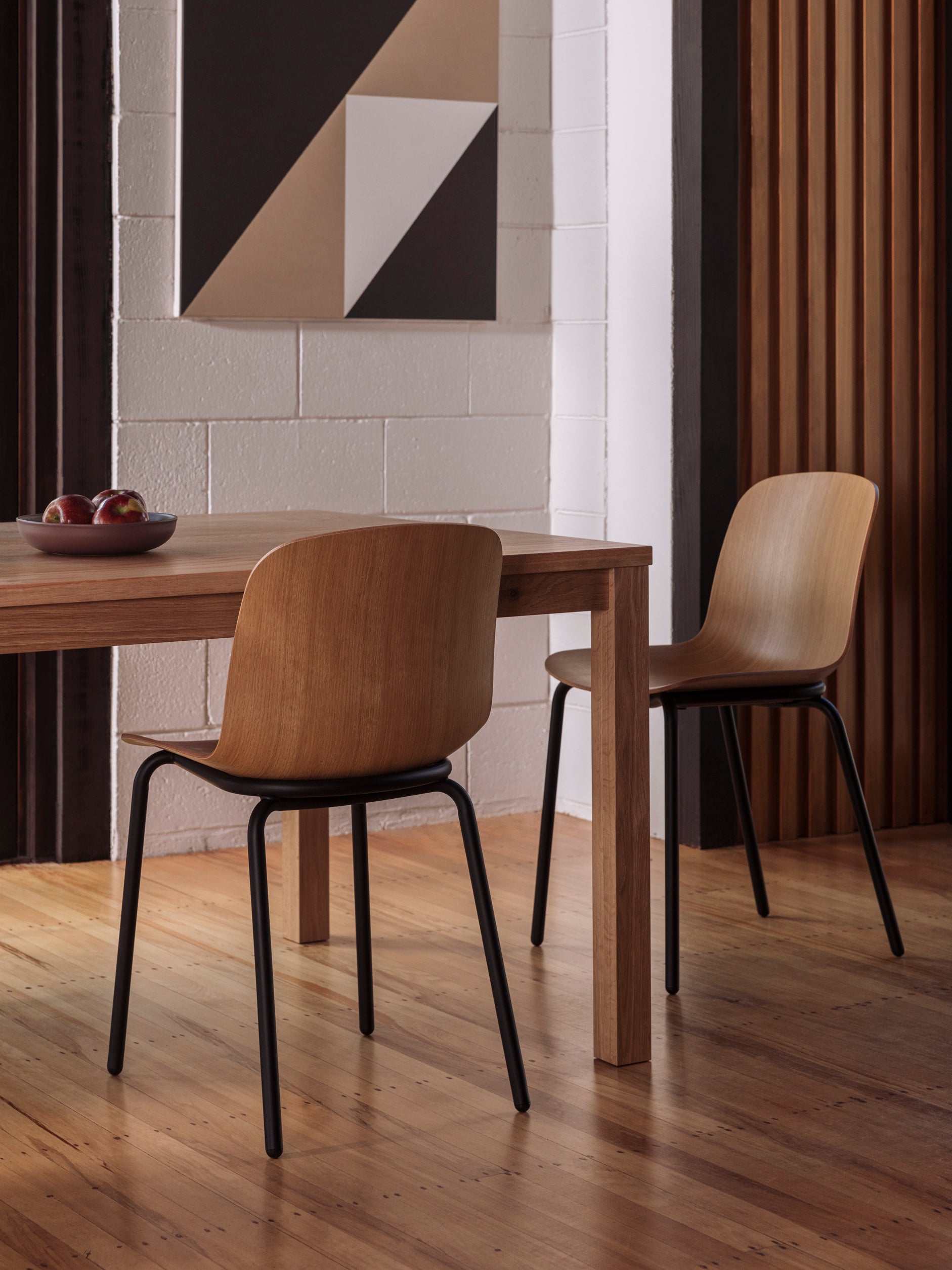 Acre Chair w/ Metal Base Oak/Black / One Size