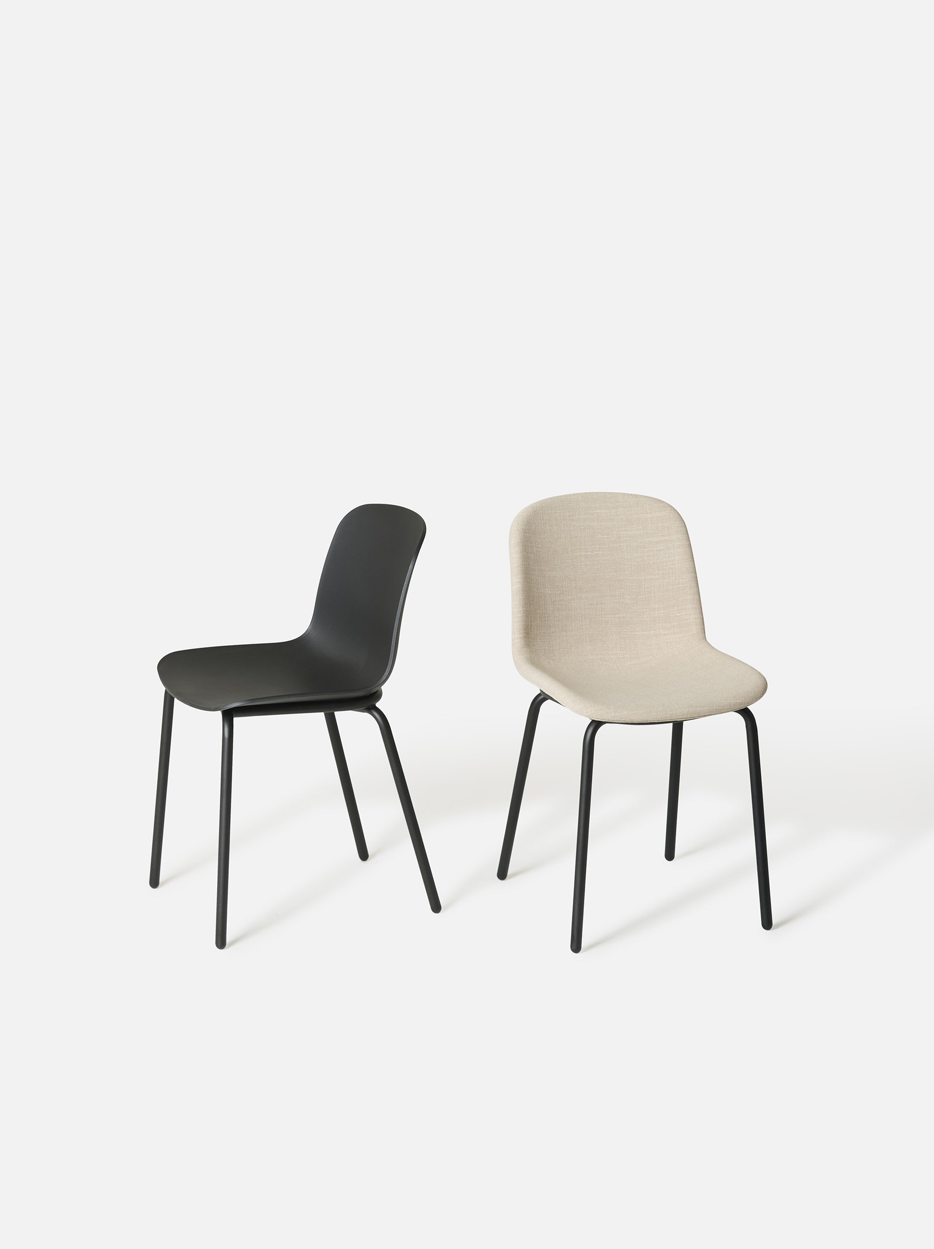 Acre Chair Upholstered Seat w/ Metal Base Beige/Black / One Size