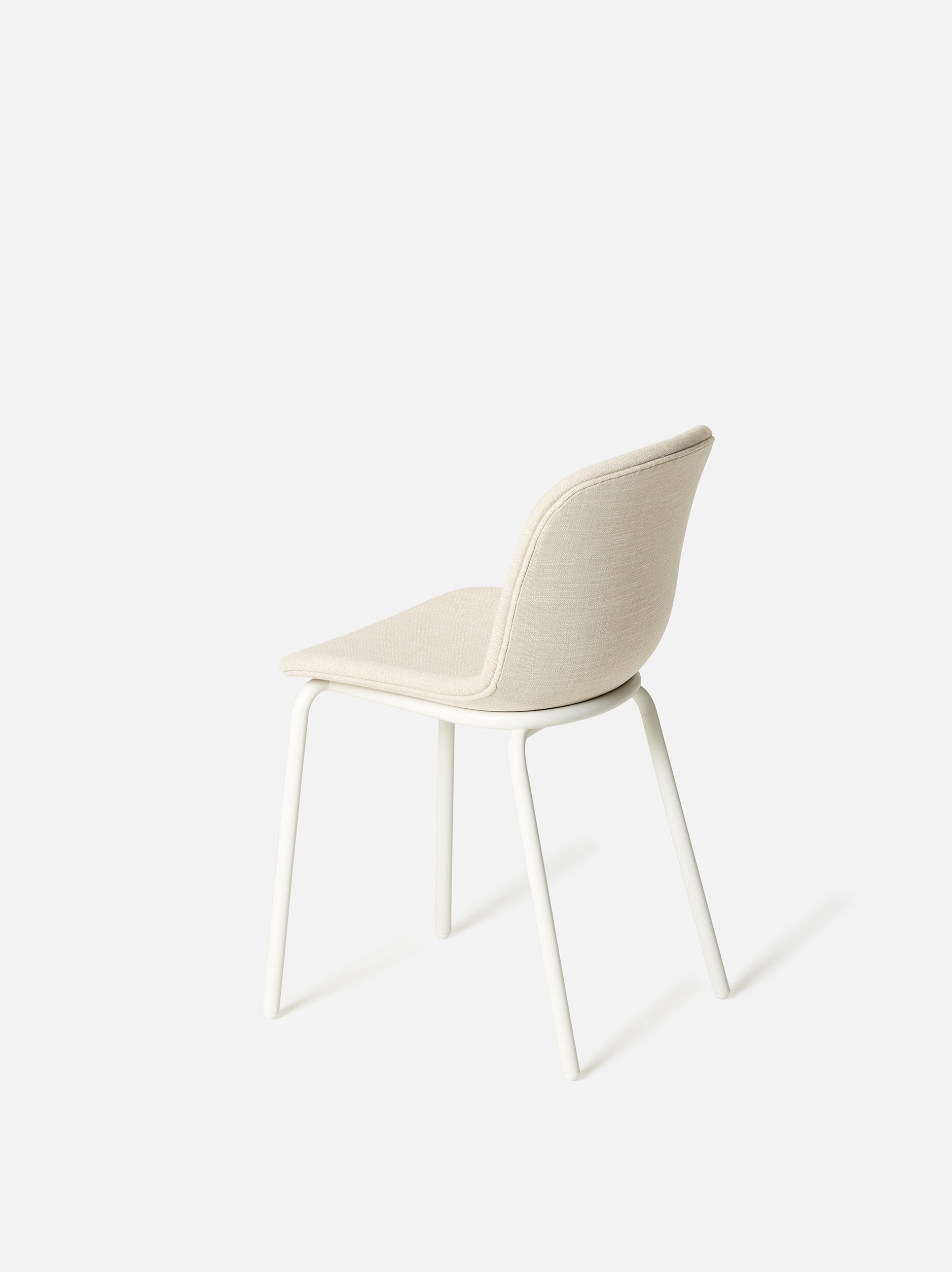 Acre Chair Upholstered Seat w/ Metal Base Beige/White / One Size