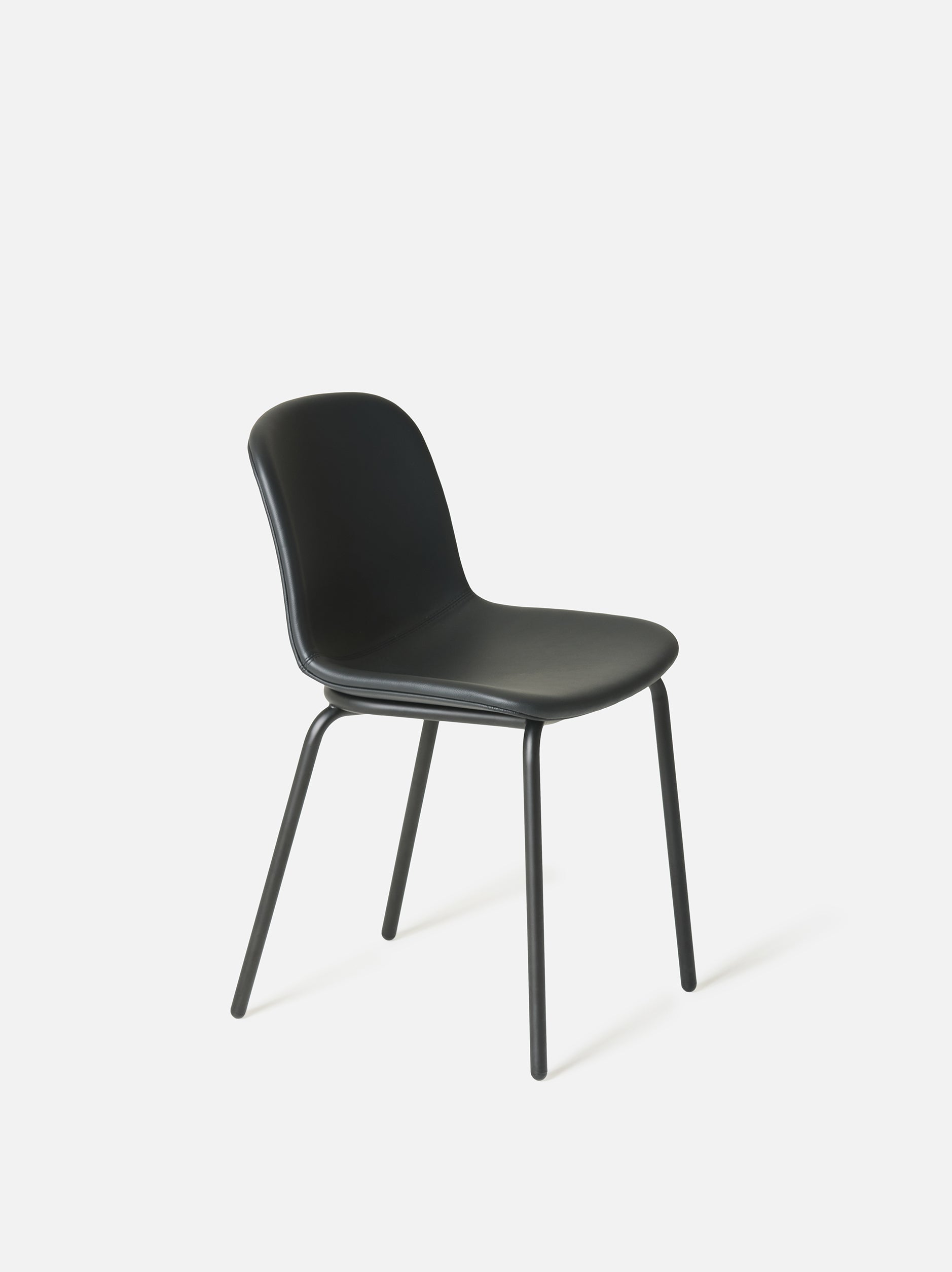 Acre Chair Leather Seat w/ Metal Base Black/Black / One Size