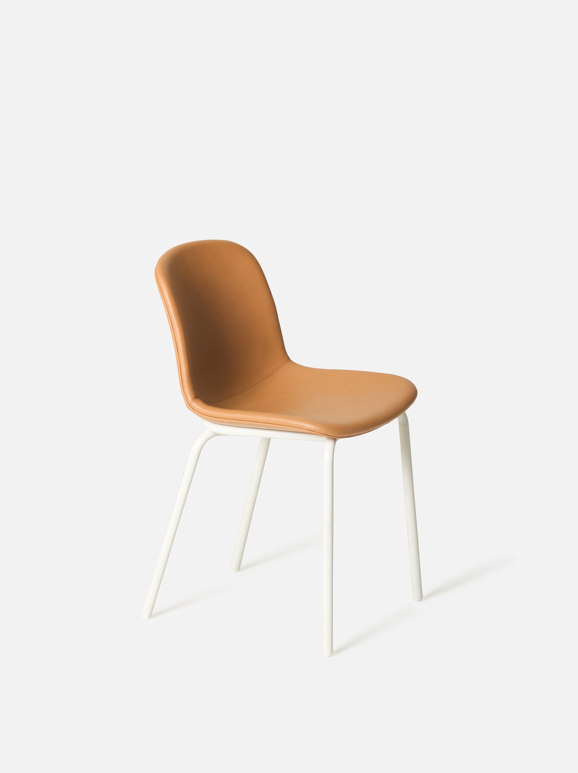 Acre Chair Leather Seat w/ Metal Base Brandy/White / One Size