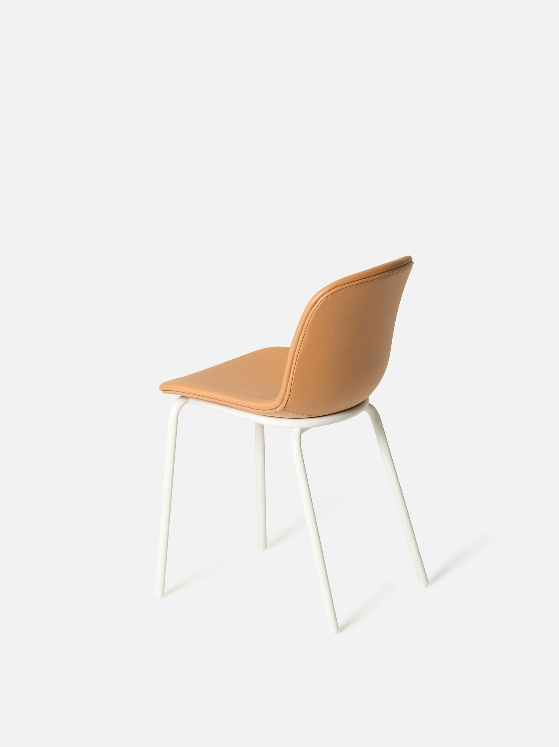 Acre Chair Leather Seat w/ Metal Base Brandy/White / One Size