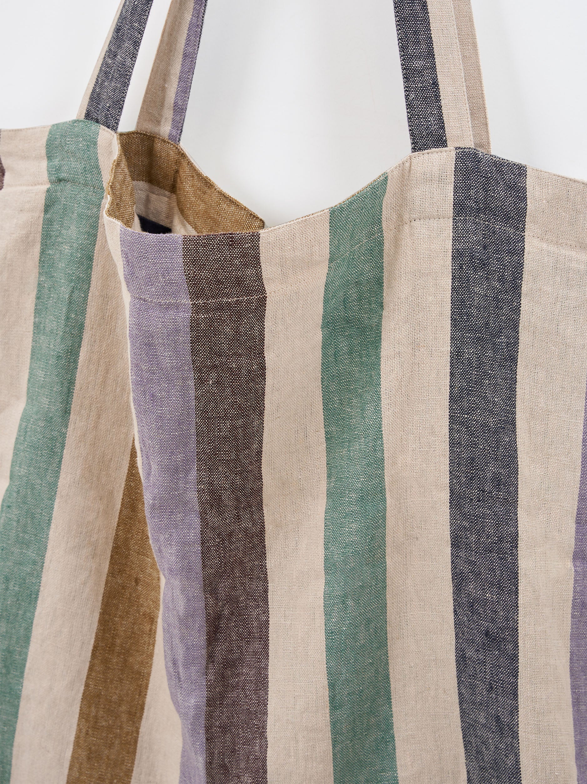 Marra Striped Market Bag Off-White/Multi / 60x13x40cmh