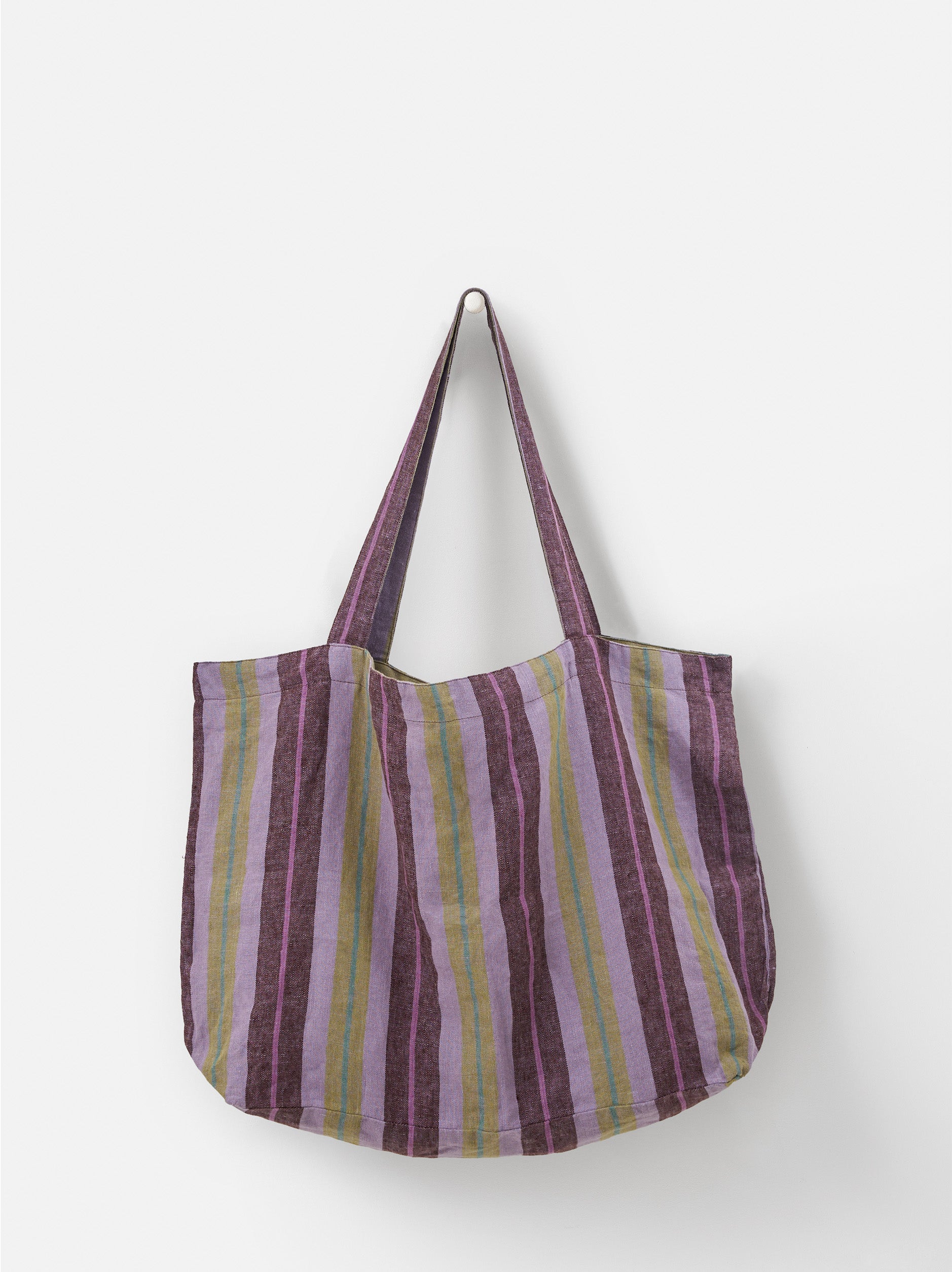 Biarritz Striped Market Bag Purple/Multi / 60x13x40cmh
