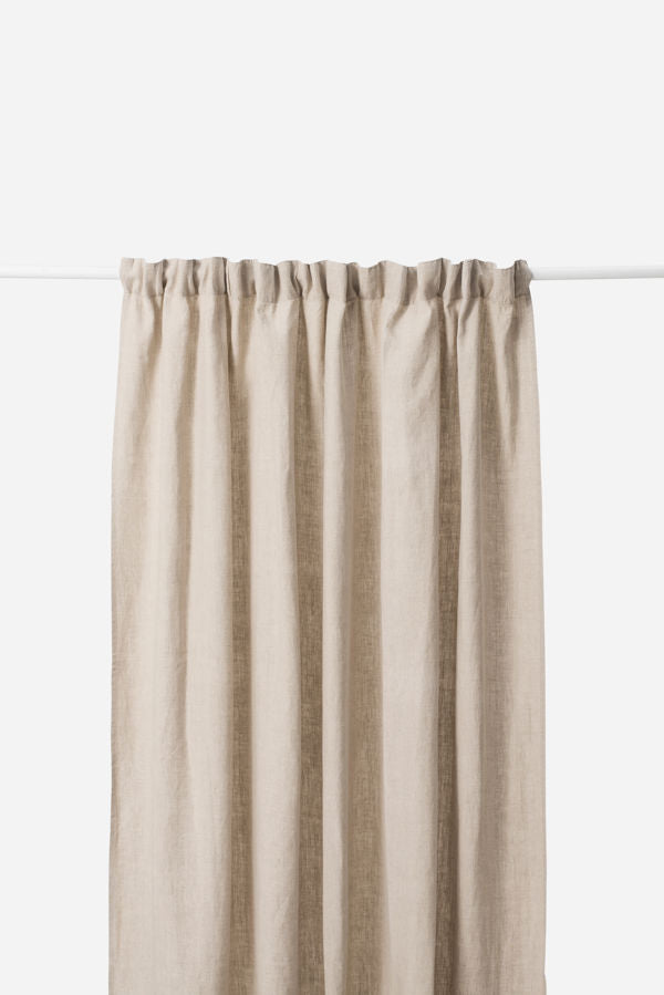 Wide Washed Linen Curtain Natural / Large