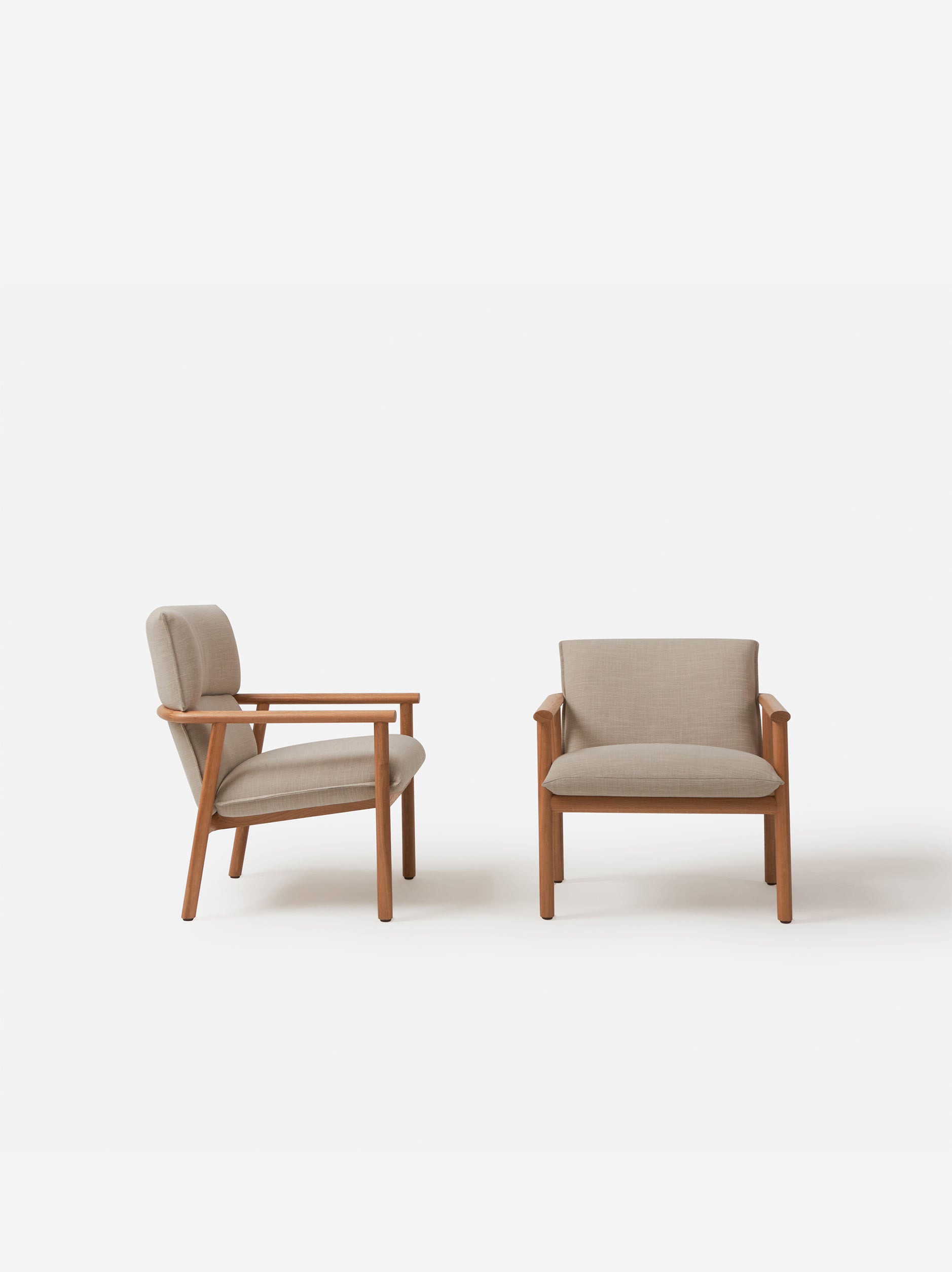 Label Armchair High Oak/Beige / High