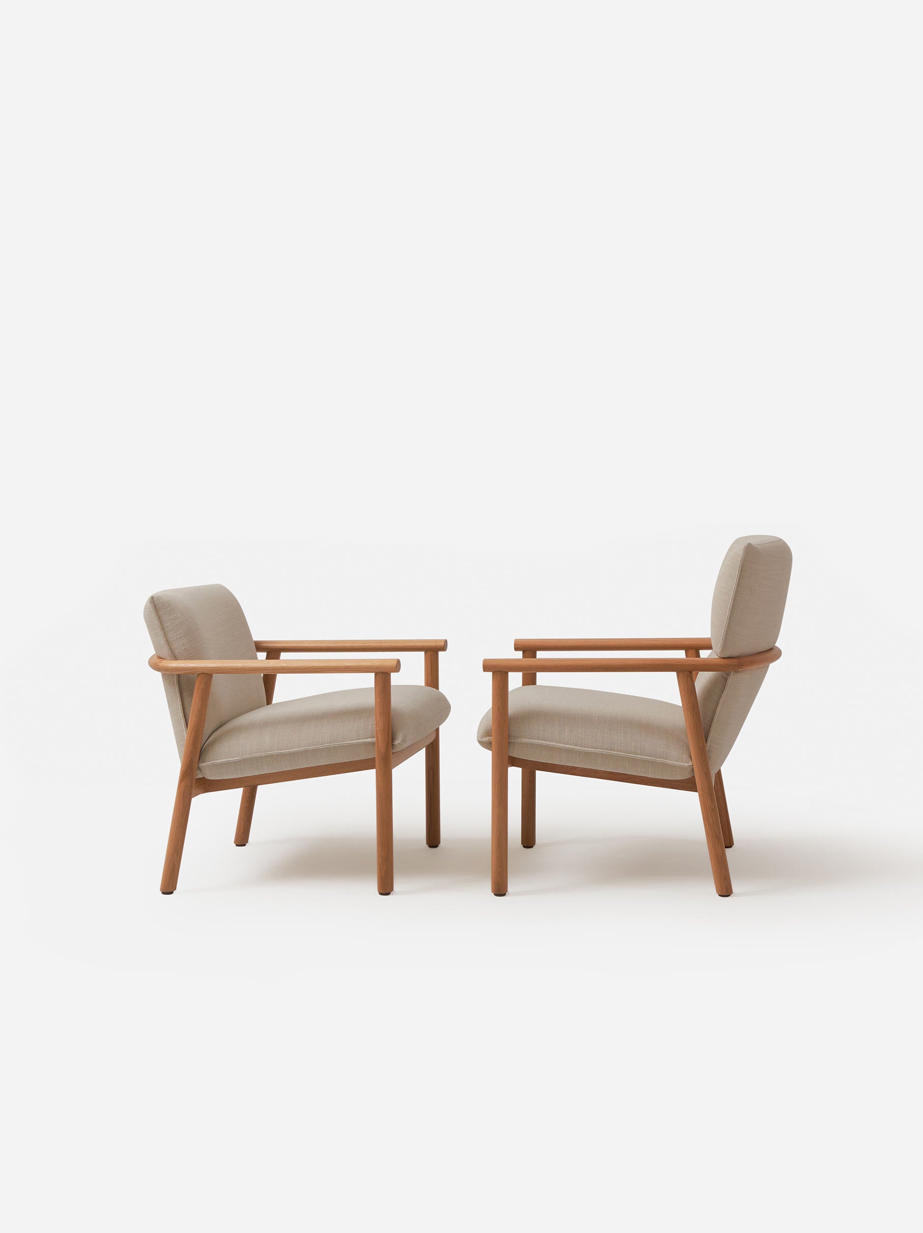 Label Armchair Low Oak/Beige / Low