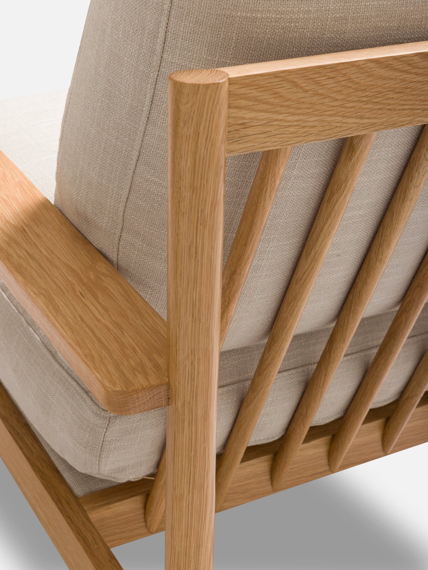 Daily Armchair Oak/Stof Flax #03 Ecru / One Size