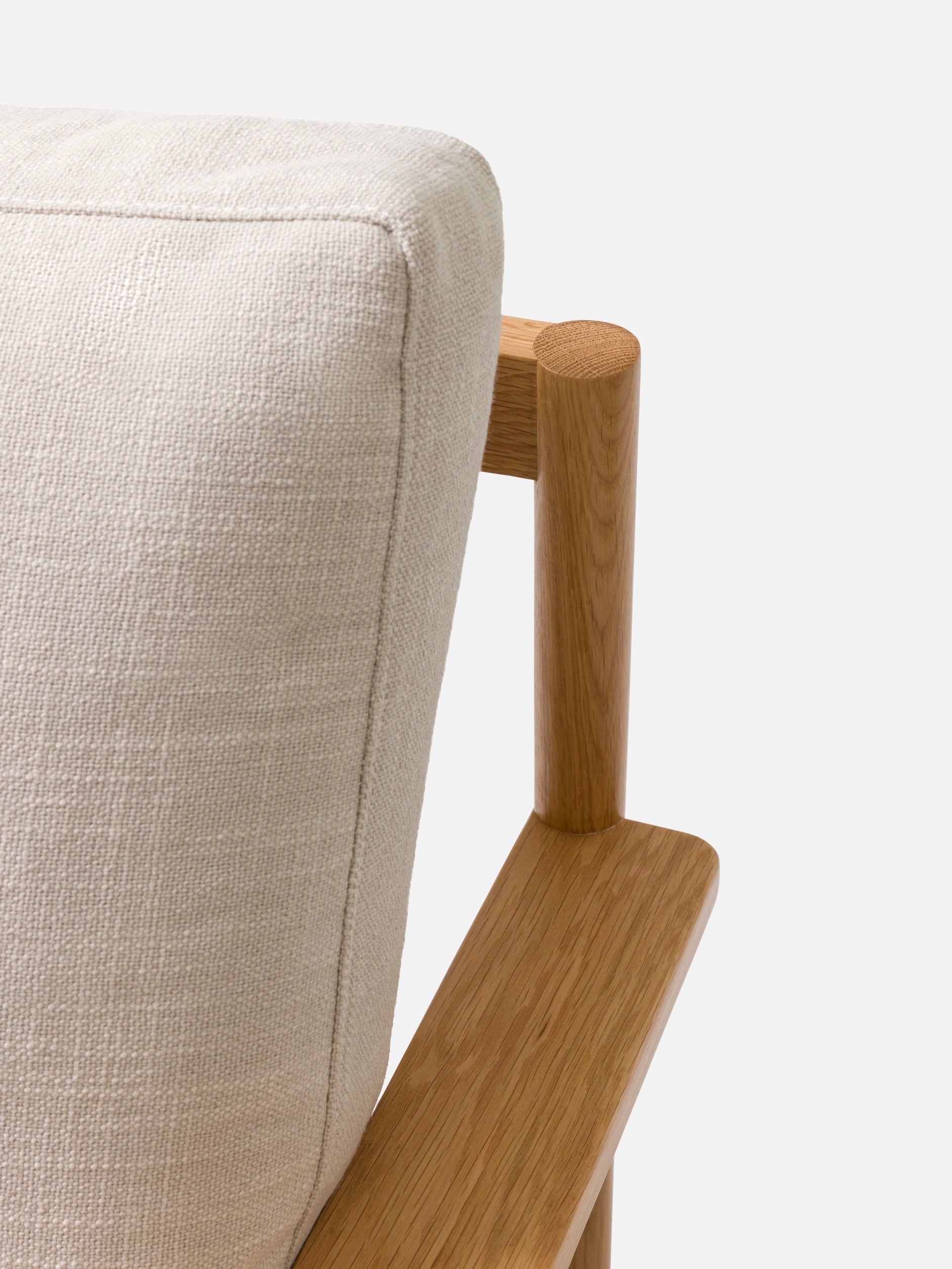 Daily Armchair Oak/Stof Flax #03 Ecru / One Size
