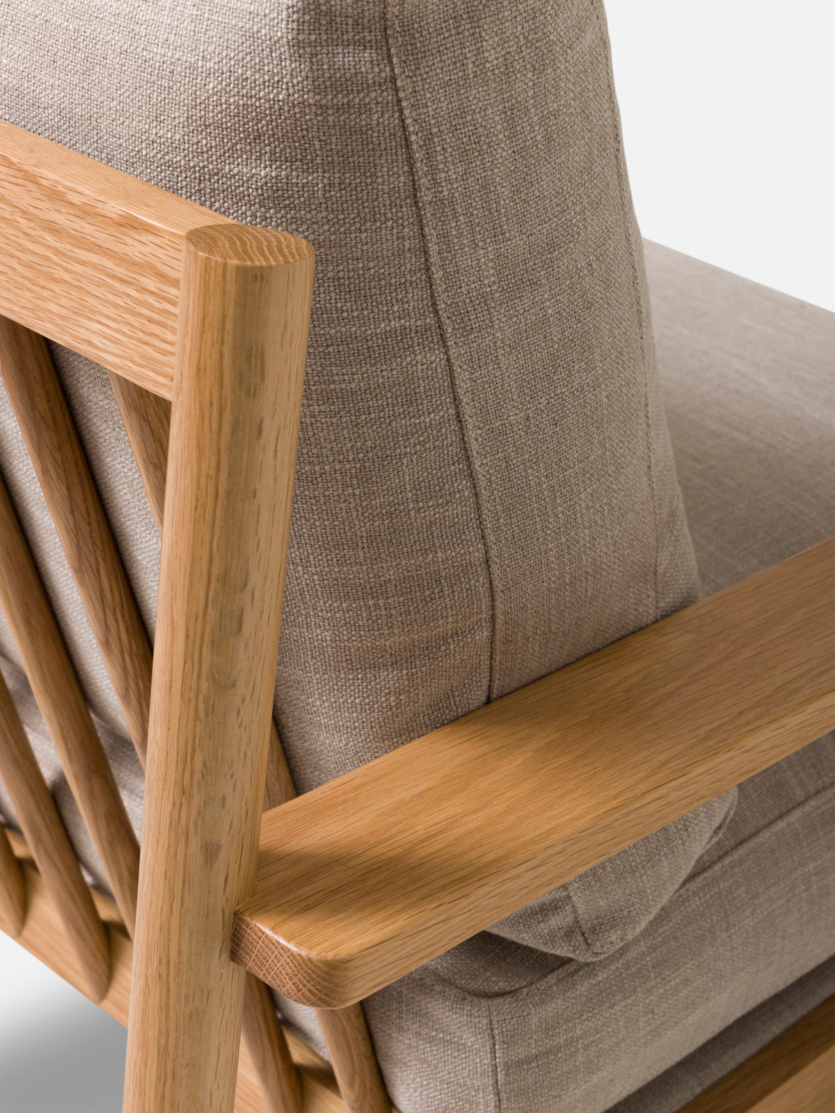Daily Armchair Oak/Stof Flax #10 Beige / One Size