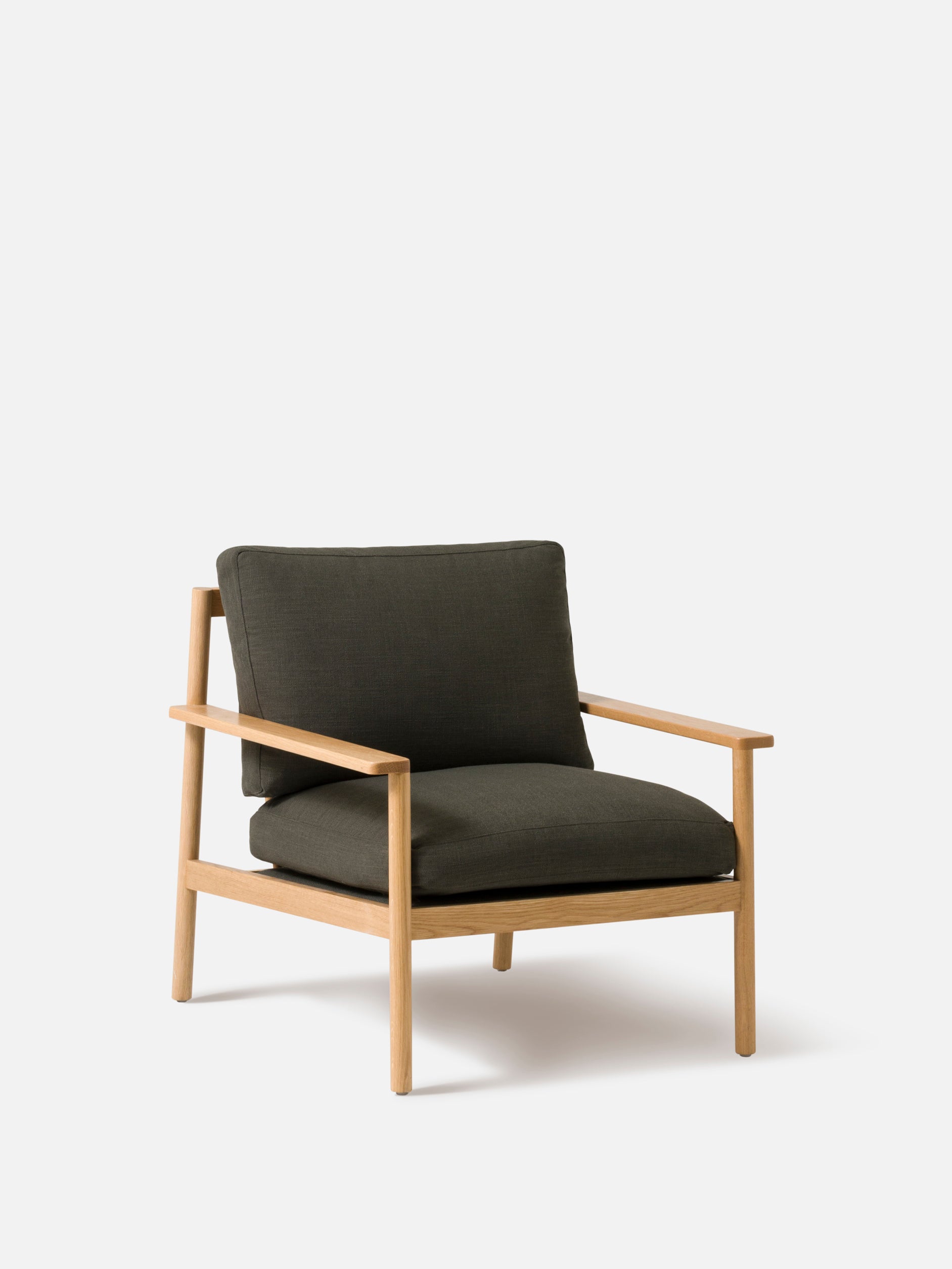 Daily Armchair Oak/Stof Flax #45 Olive / One Size
