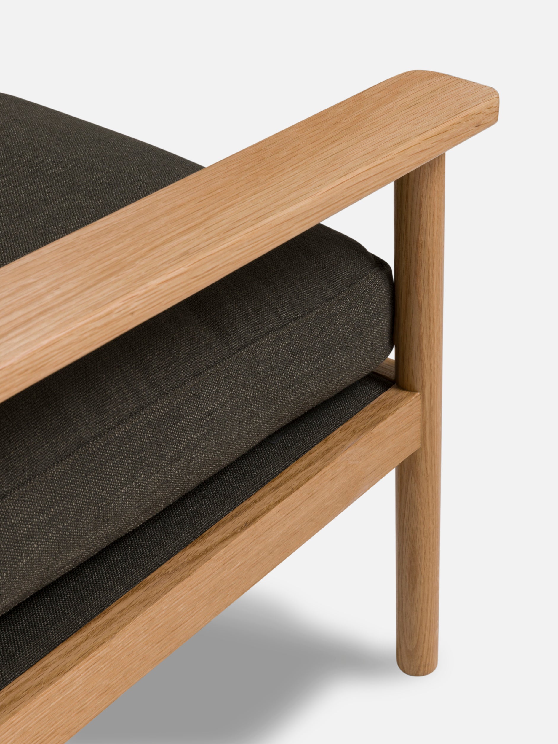 Daily Armchair Oak/Stof Flax #45 Olive / One Size