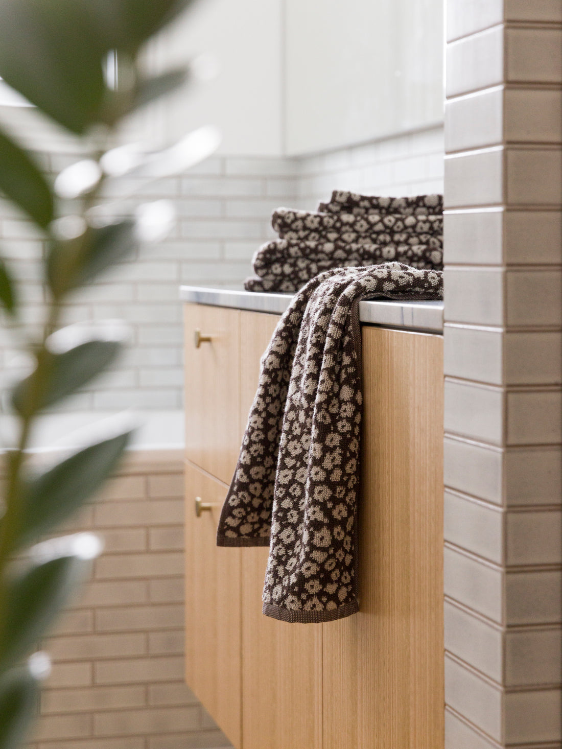 Forget Me Not Cotton Bath Towel Range Rye/Oat / Hand Towel