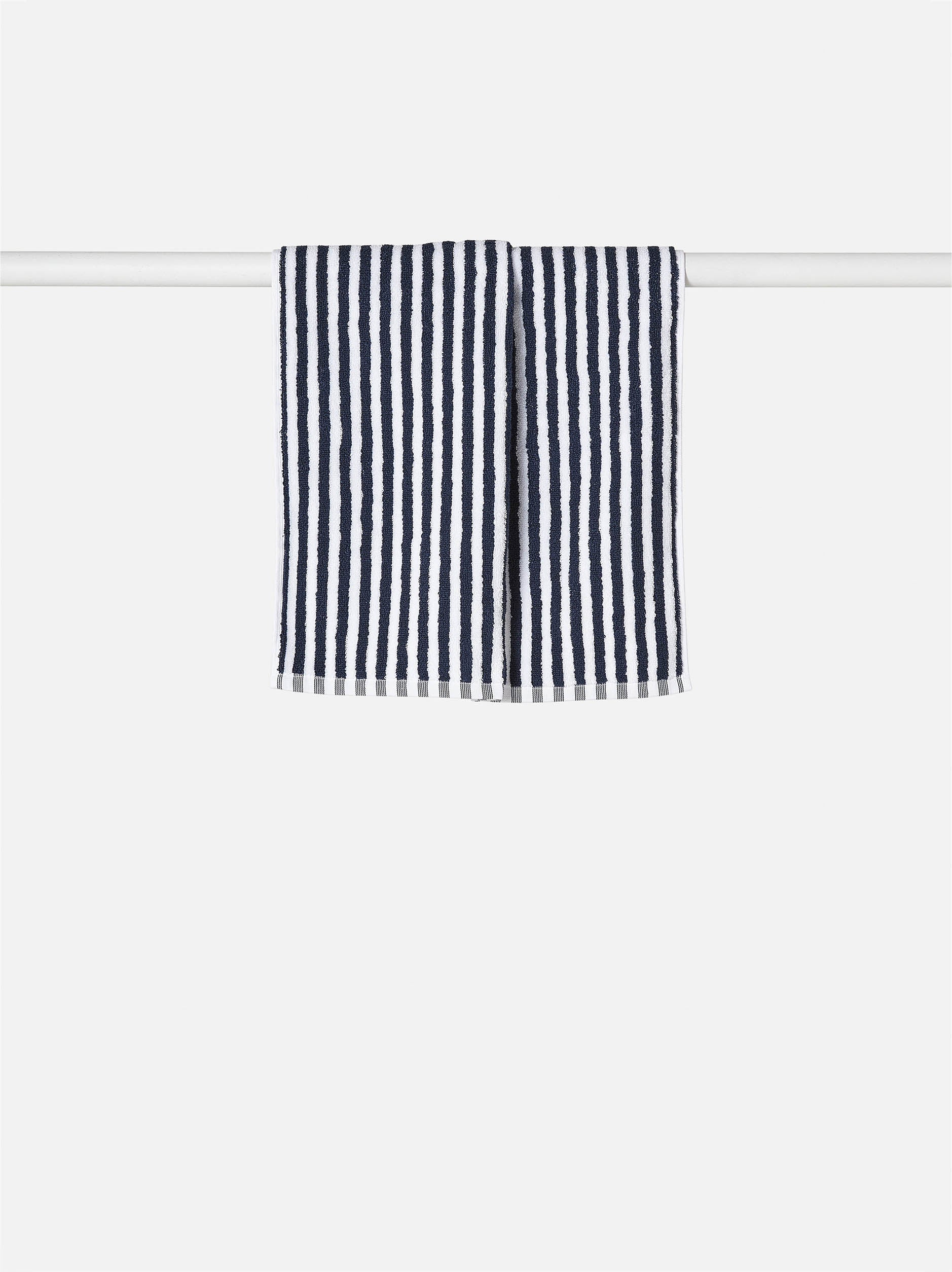 Wide Stripe Cotton Hand Towel Navy/White / Hand Towel