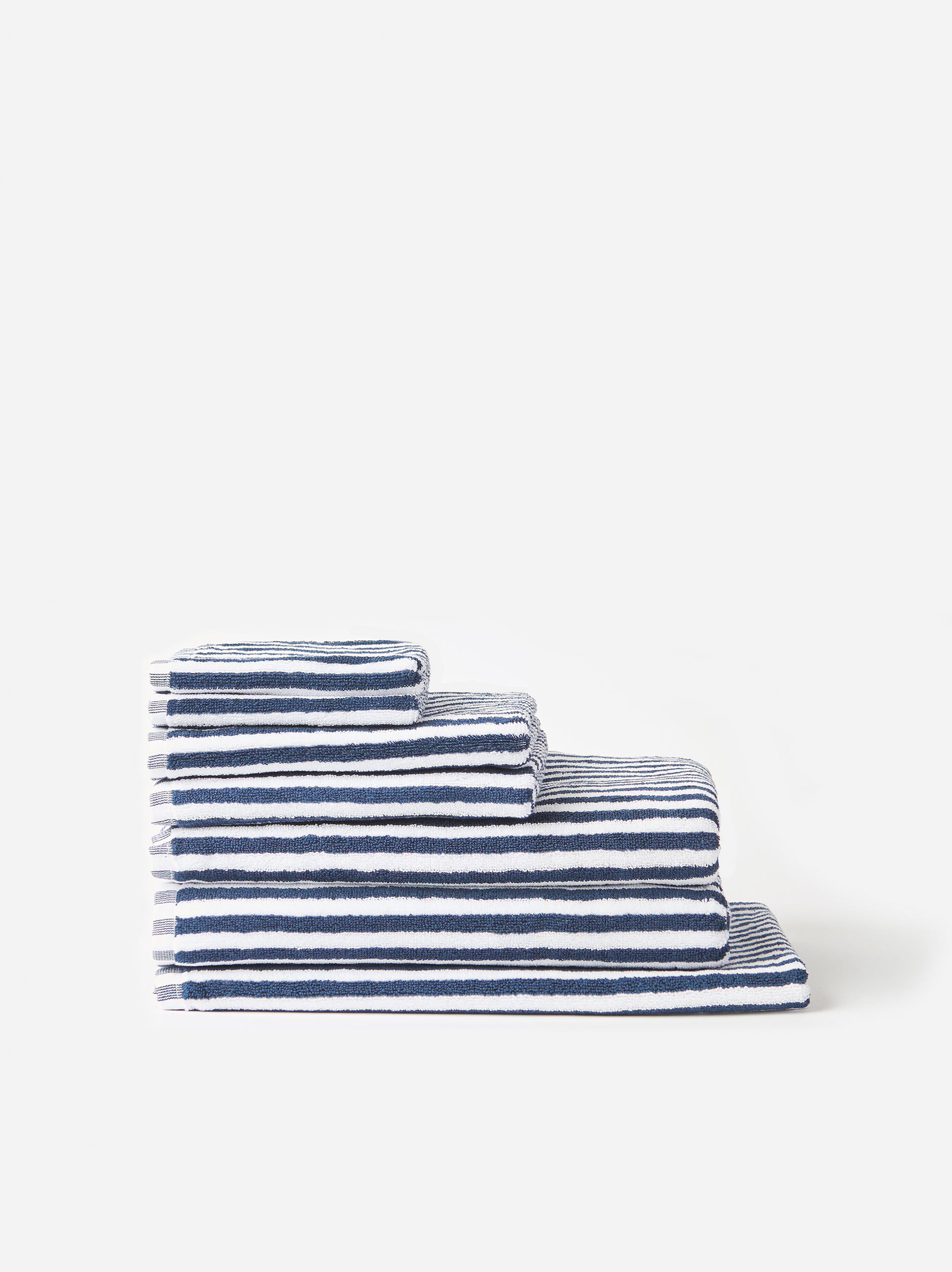 Wide Stripe Cotton Towel Bundle Navy/White - Wide Stripe / Towel Bundle