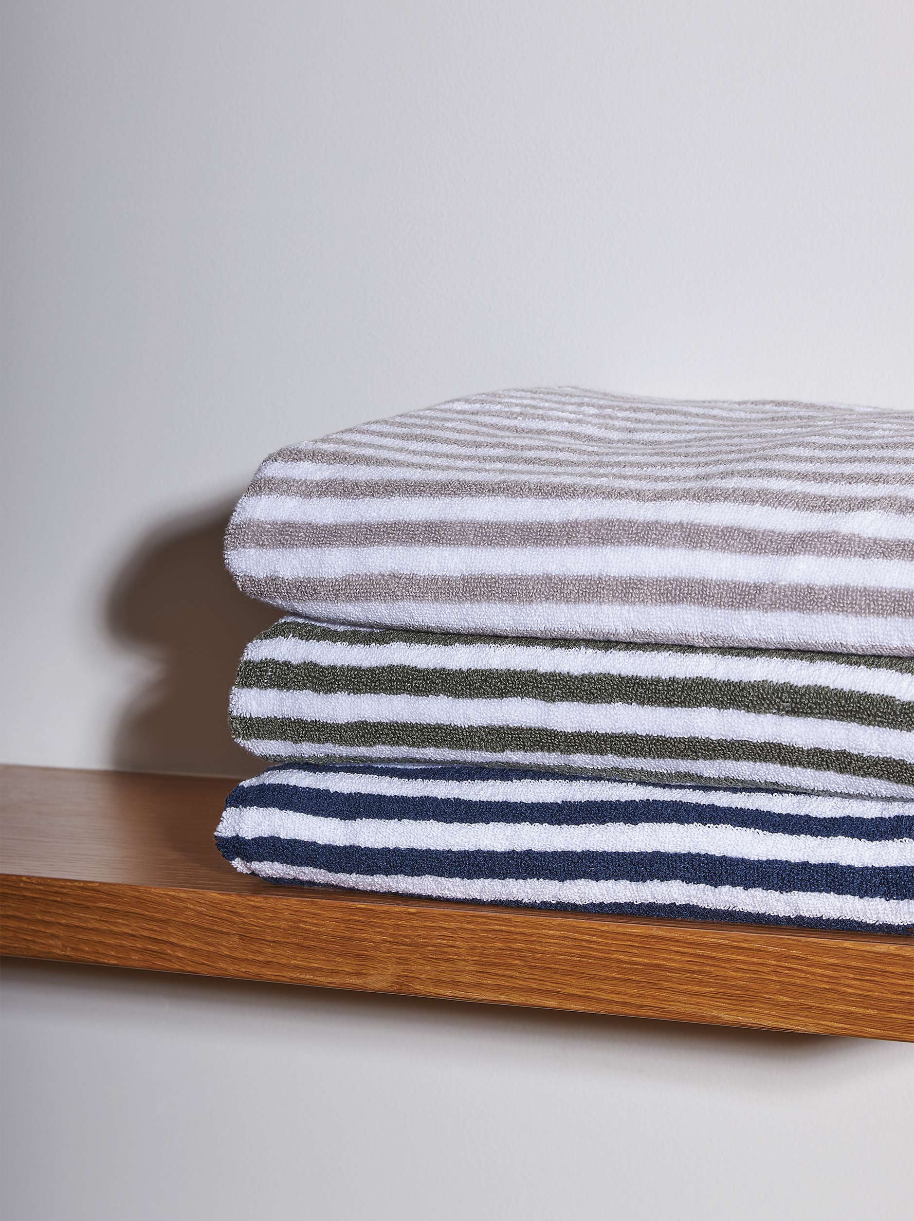 Wide Stripe Cotton Towel Bundle Navy/White - Wide Stripe / Towel Bundle