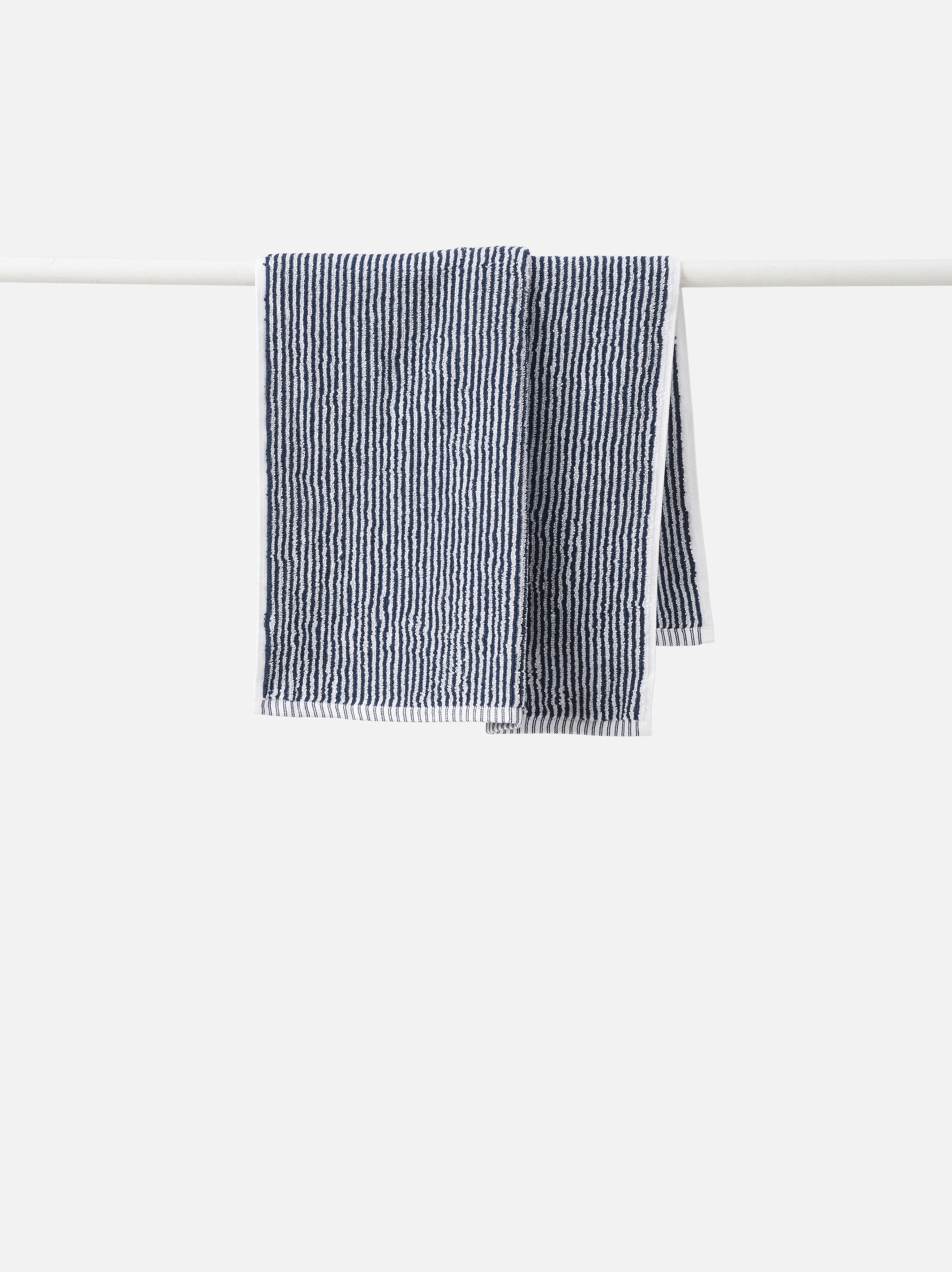 Stripe Cotton Hand Towel Navy/White / Hand Towel
