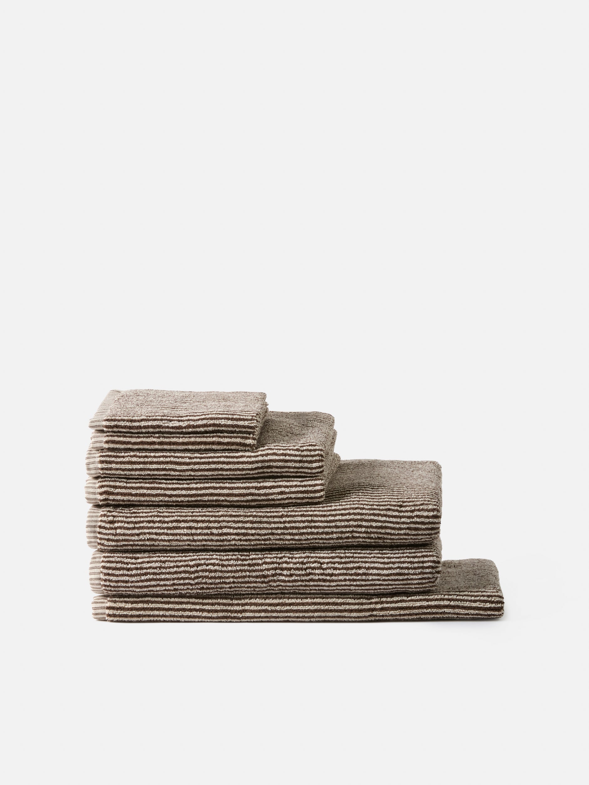 Stripe Cotton Bath Mat Cocoa/Bone / Bath Mat