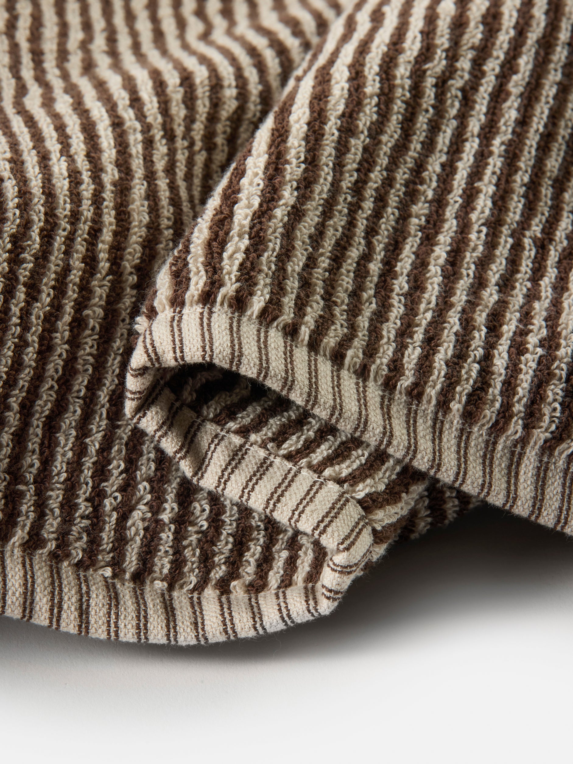 Stripe Cotton Bath Towel Cocoa/Bone / Bath Towel