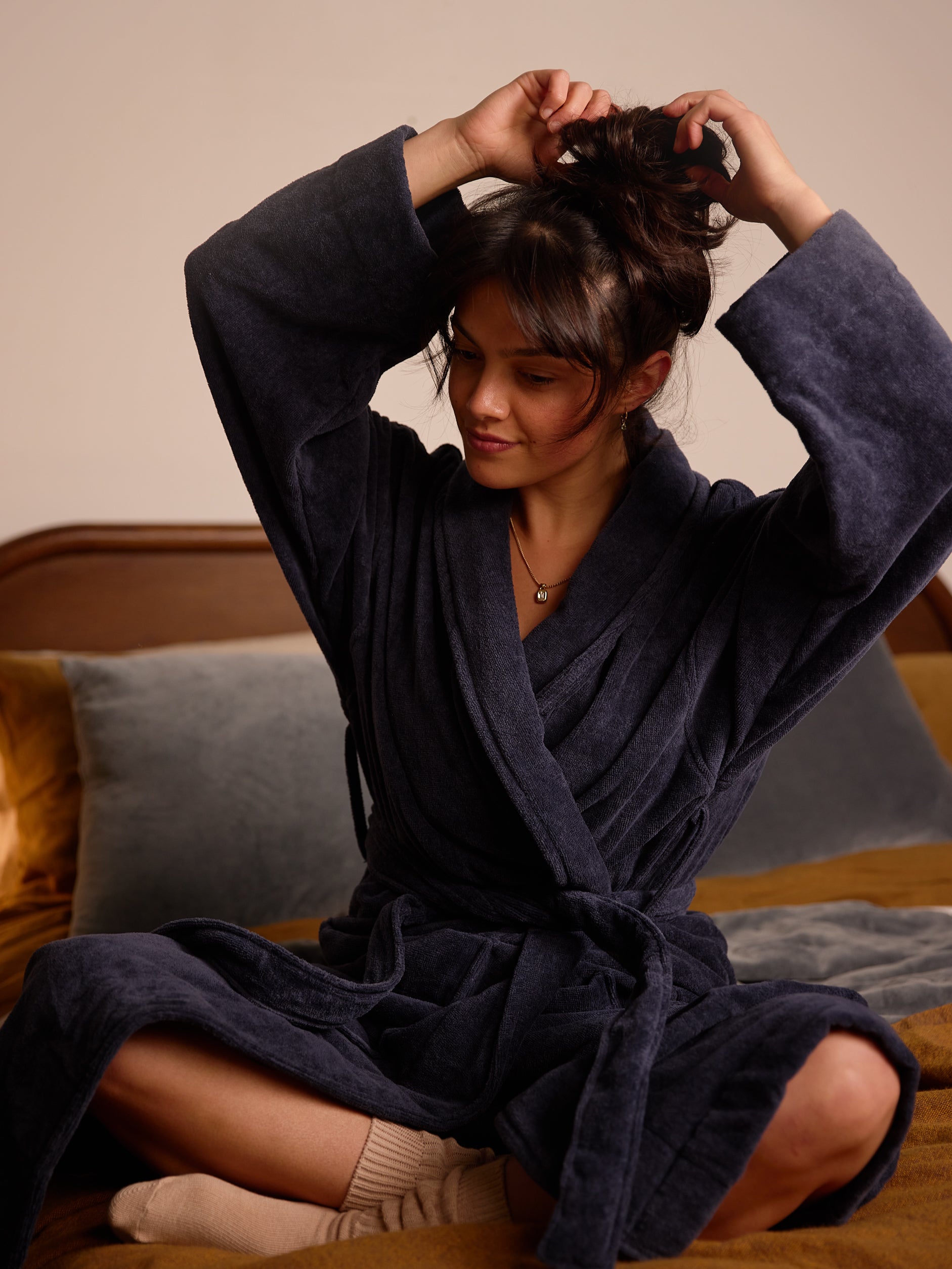 Velour Cotton Robe Night / Small