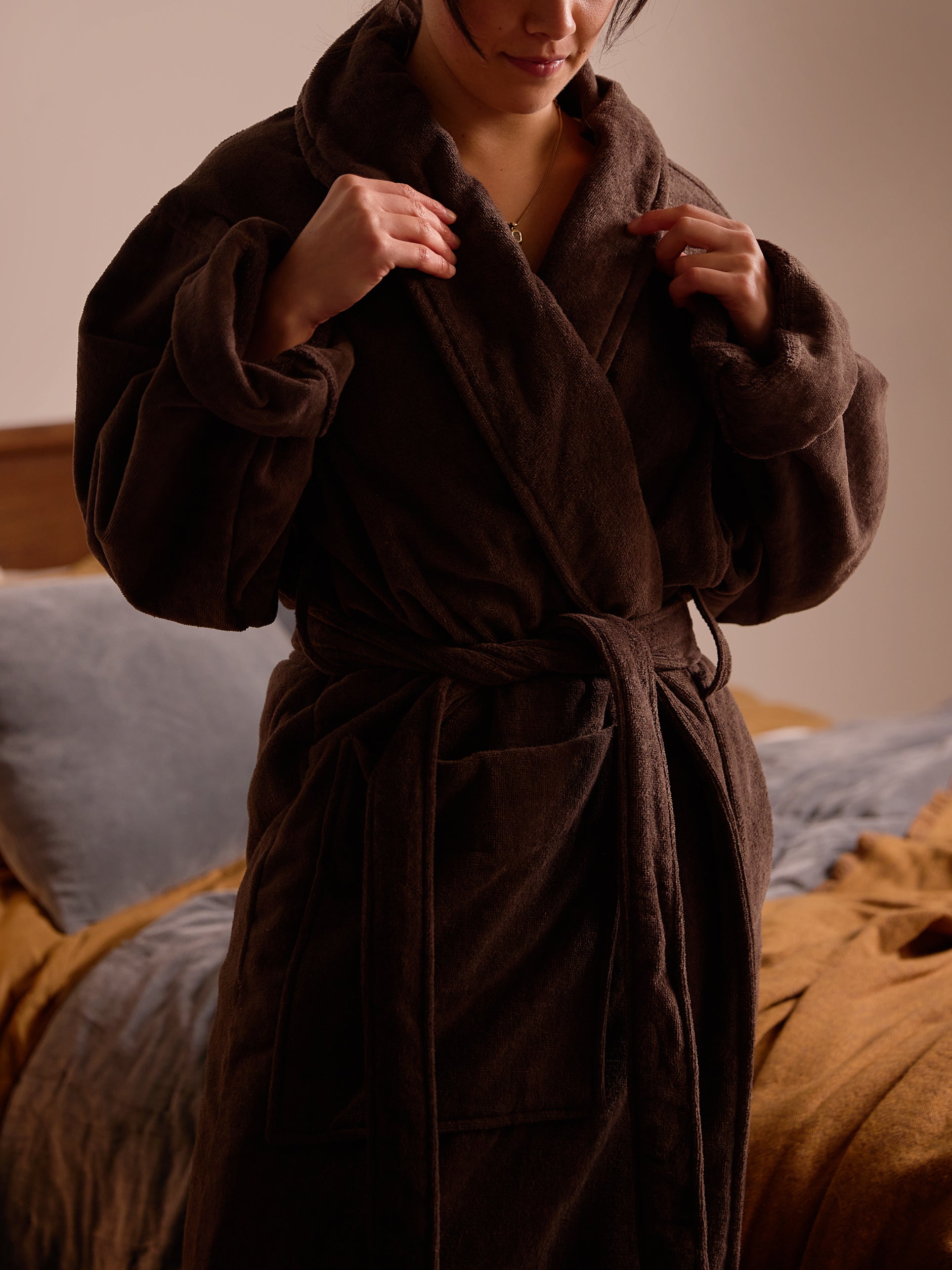 Velour Cotton Robe Cocoa / X-Large