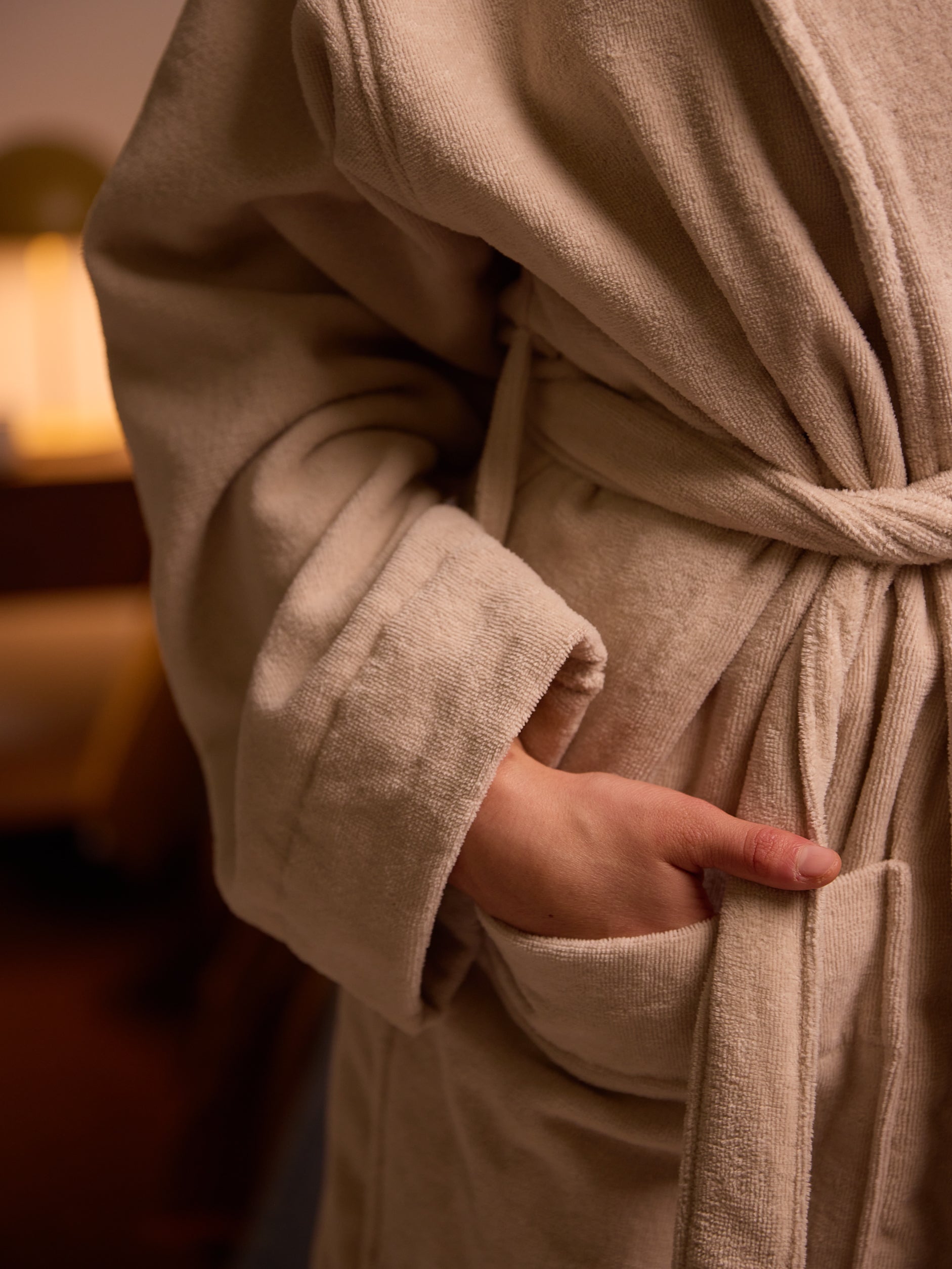 Velour Cotton Robe Oat / Large