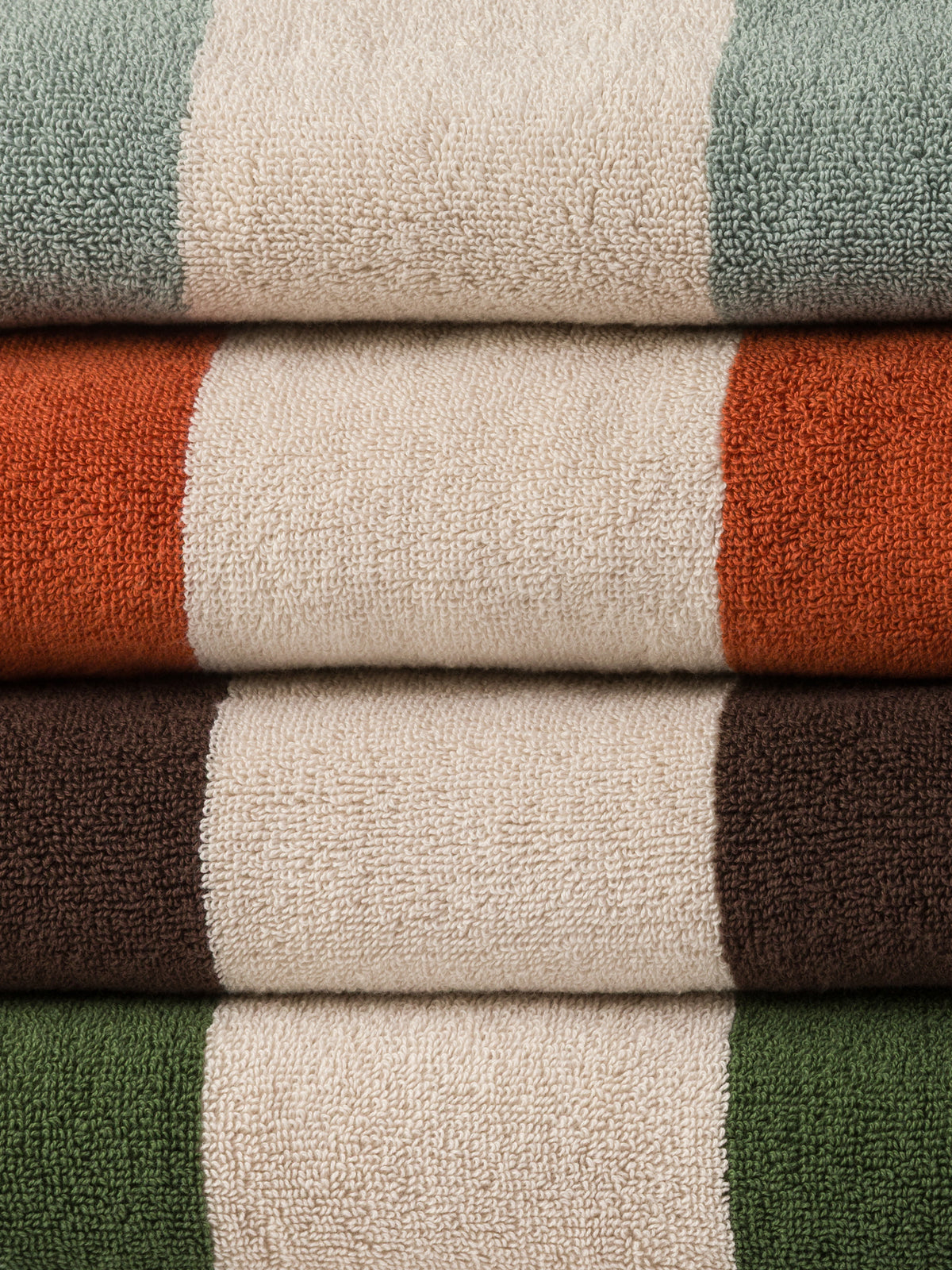 Striped Beach Towel Cocoa/Bone / 90x170cm