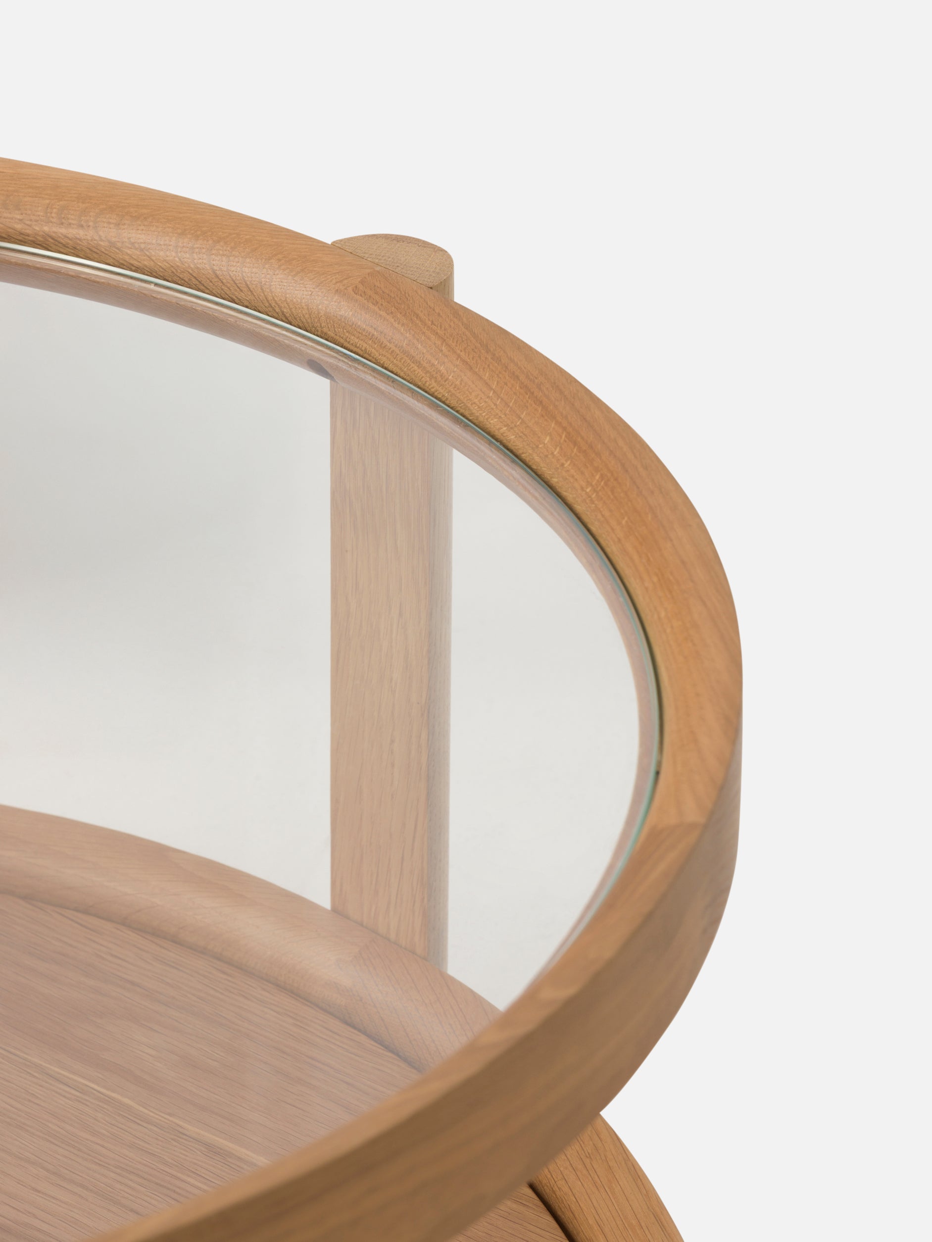 Column Coffee Table Oak/Plywood/Glass / One Size