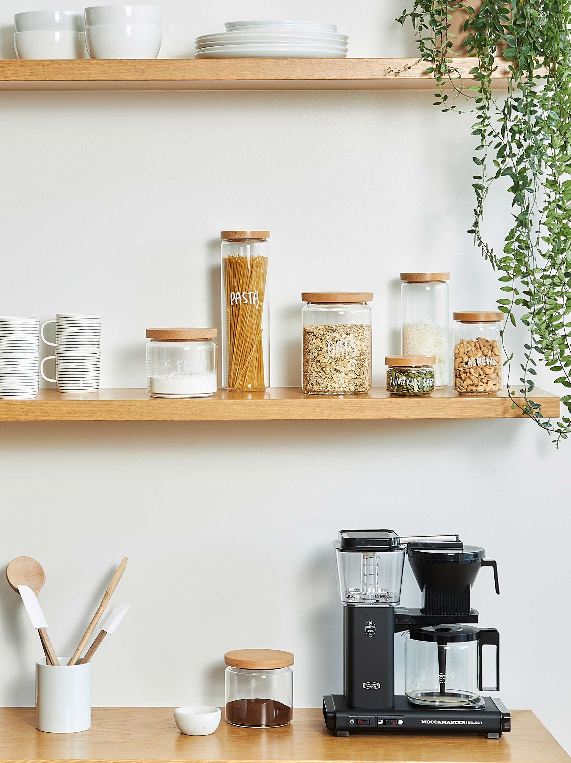 Storage Jar w/ Wooden Lid Clear/Natural / Large