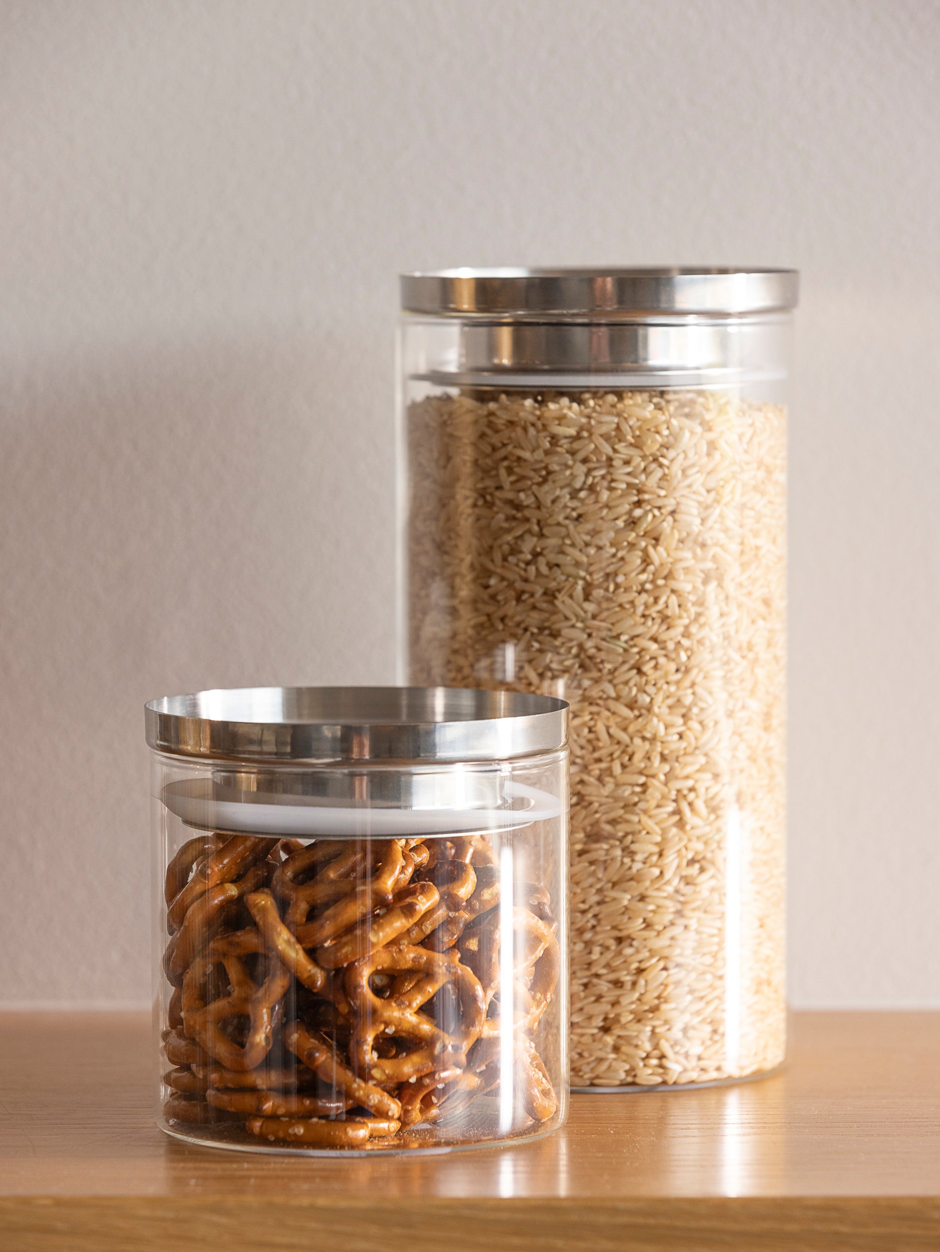 Stacking Canister Clear/Stainless Steel / Small
