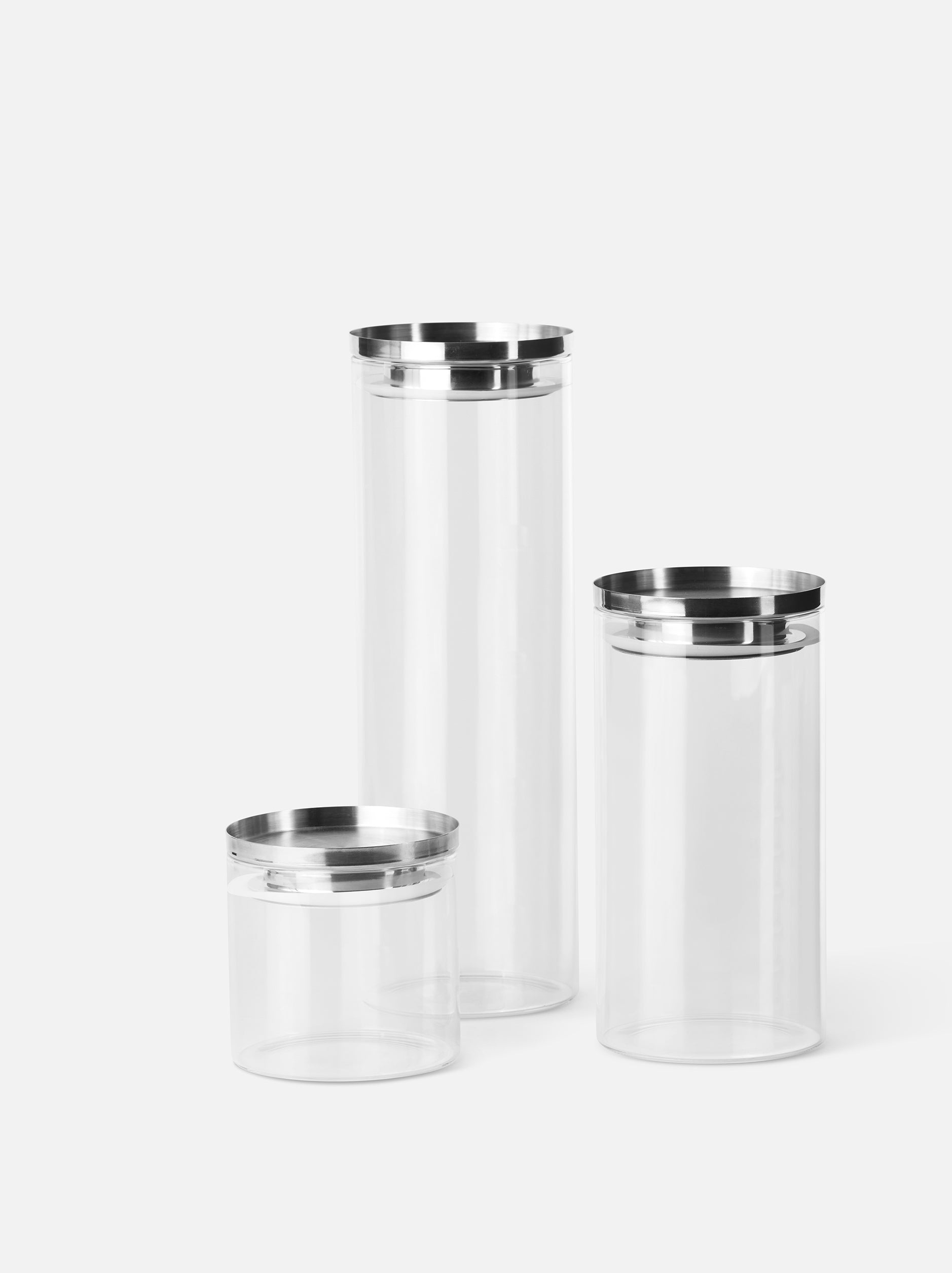 Stacking Canister Clear/Stainless Steel / Small