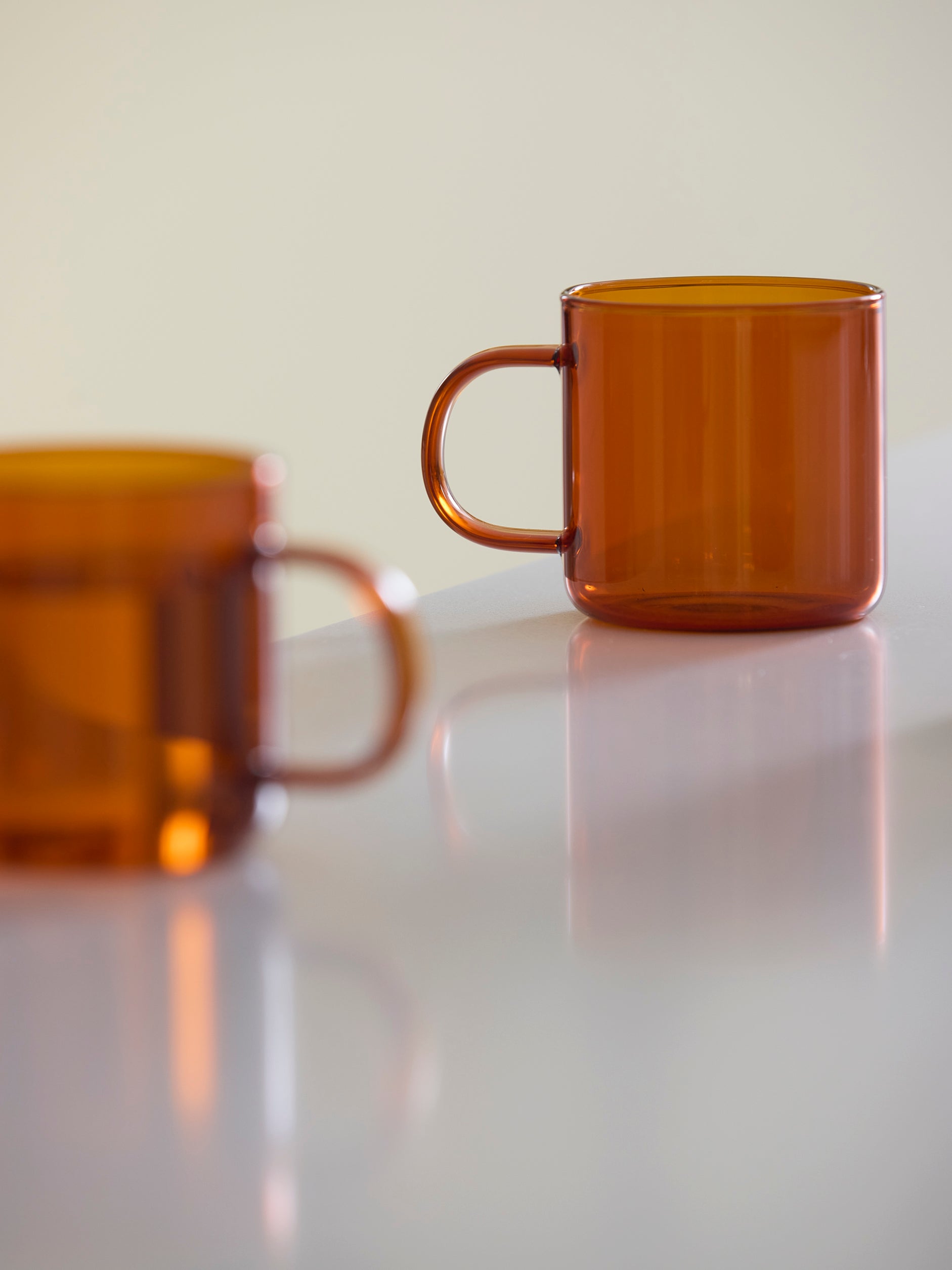 Glass Mug Set/4 Amber / 300ml