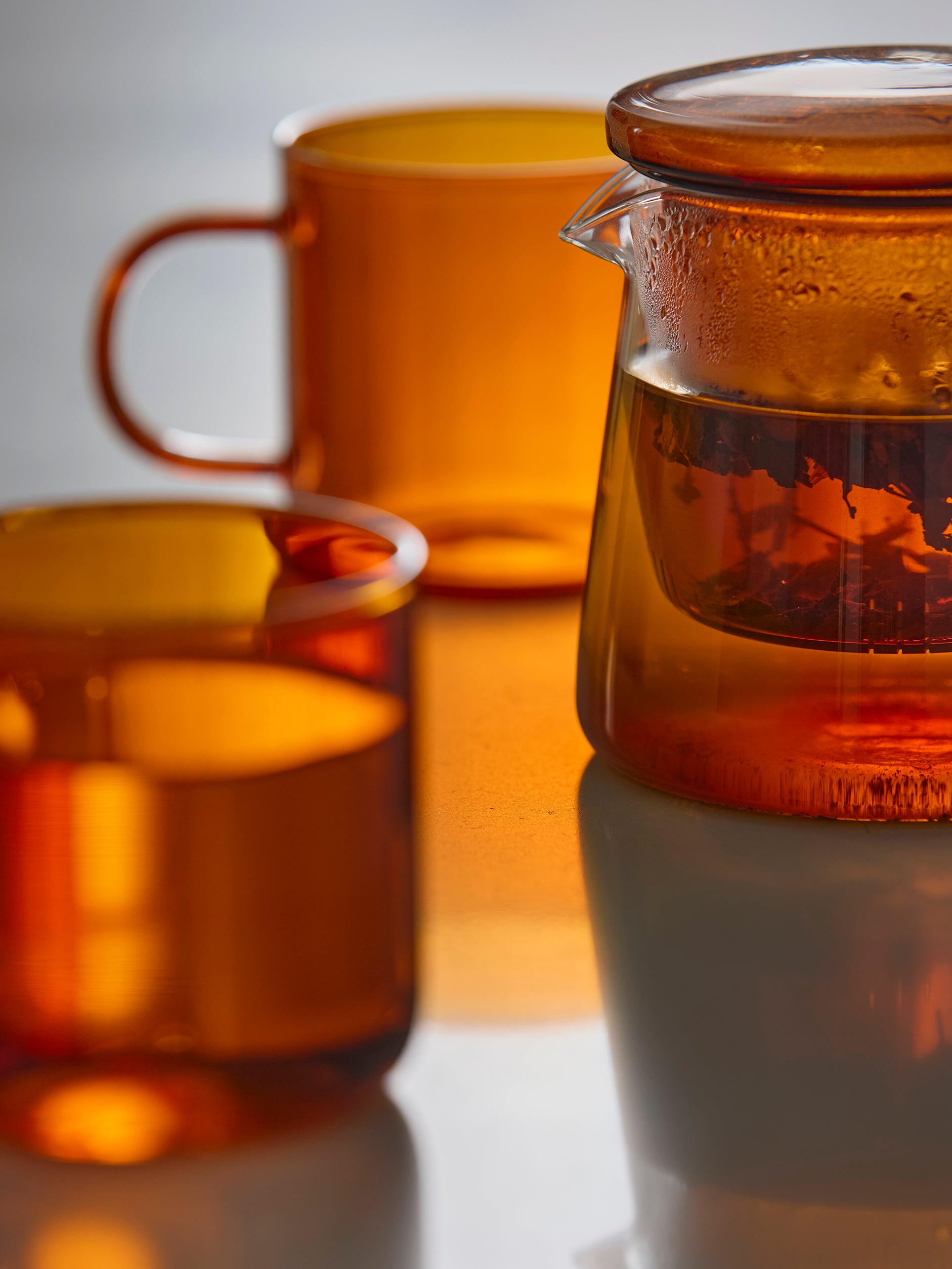 Glass Mug Set/4 Amber / 300ml