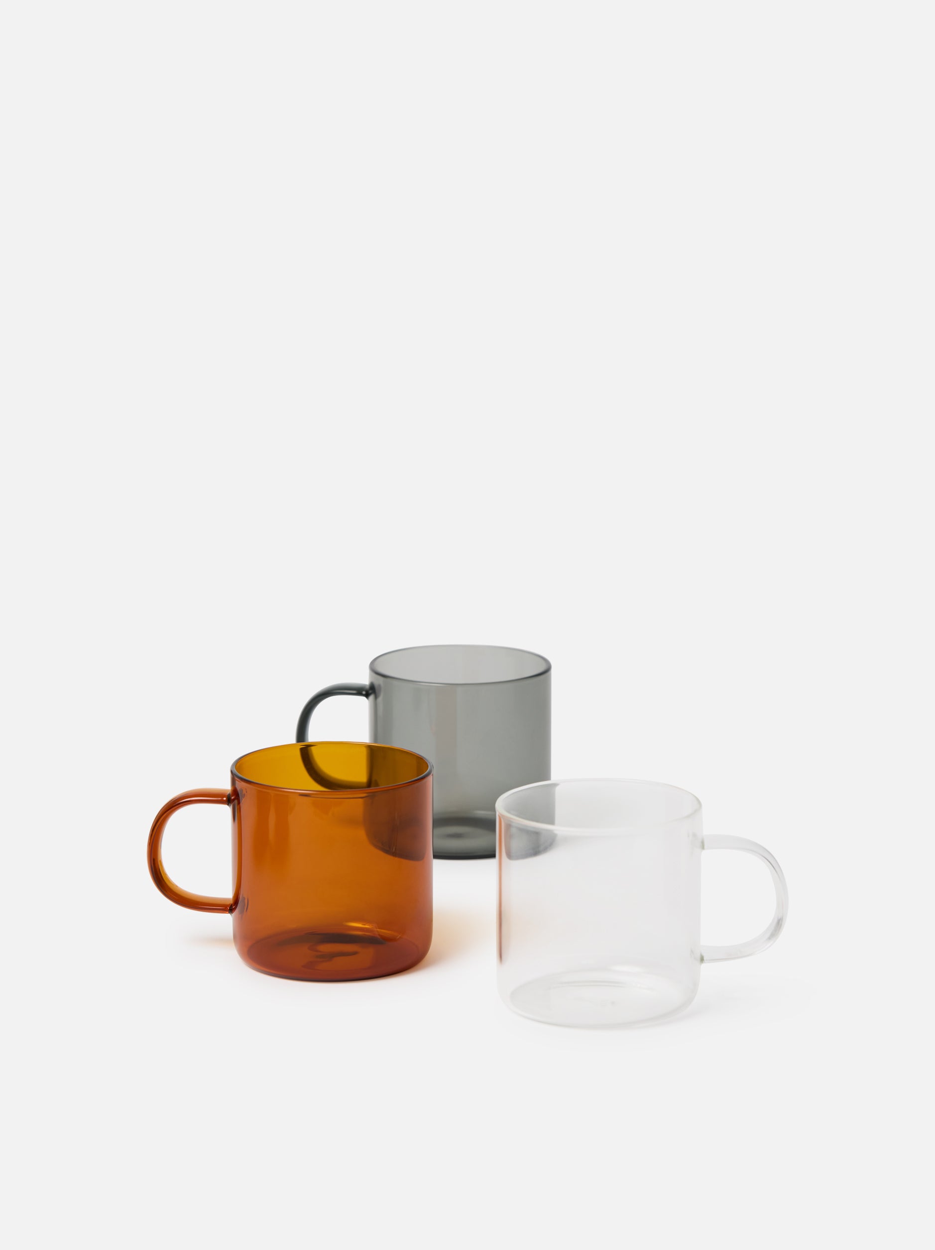 Glass Mug Set/4 Charcoal / 300ml