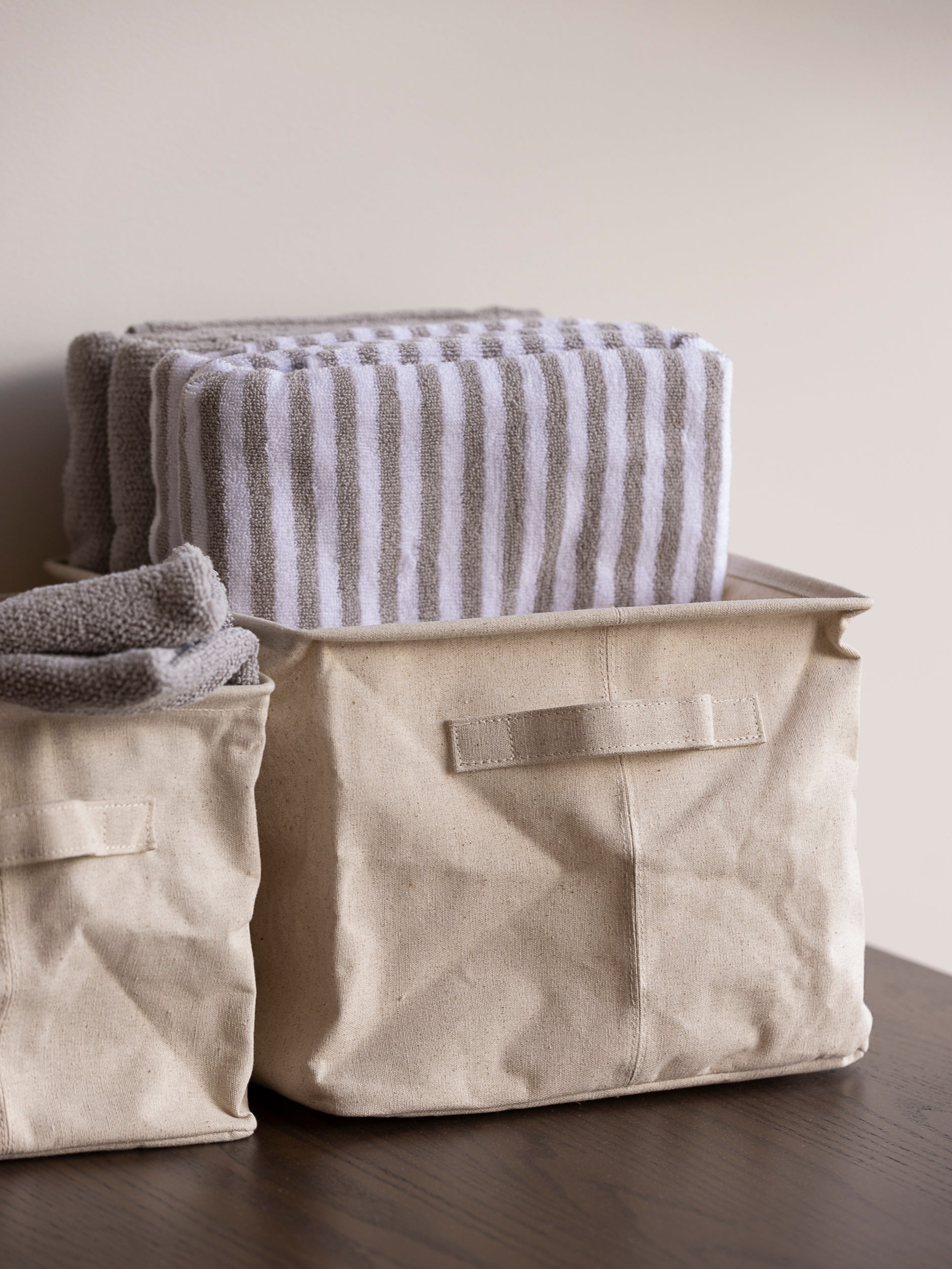 Collapsible Canvas Storage Basket Natural / Medium