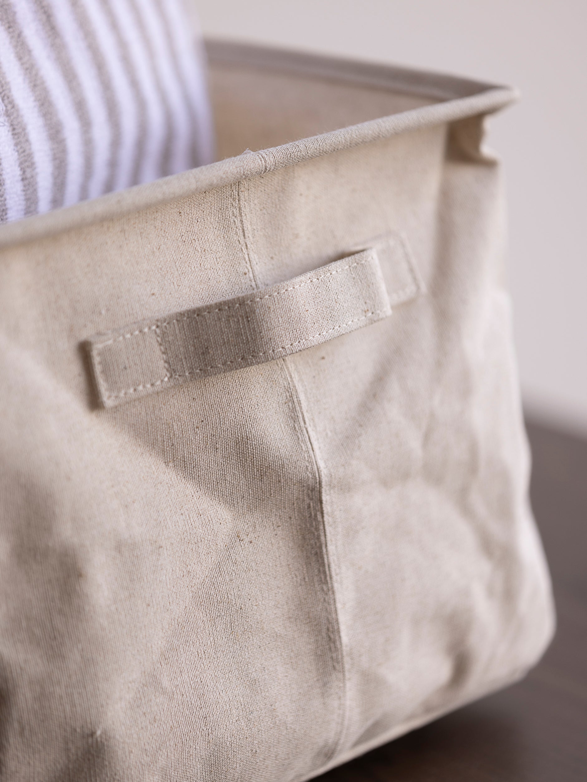 Collapsible Canvas Storage Basket Natural / Medium