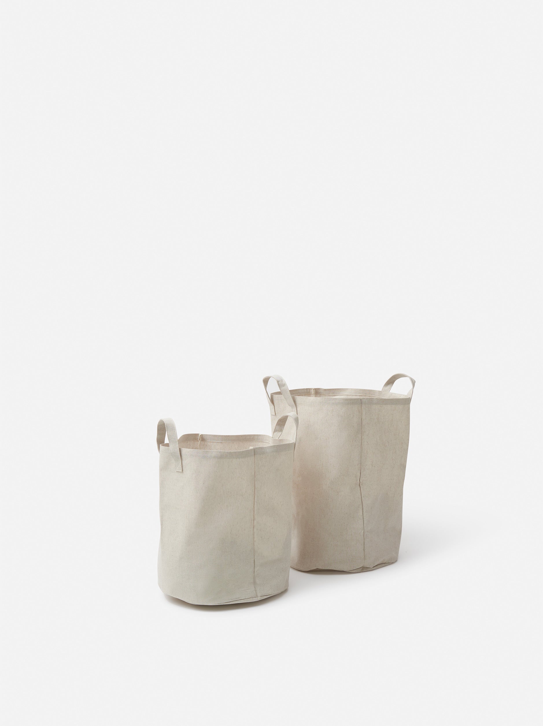 Collapsible Canvas Round Storage Bag Natural / Small