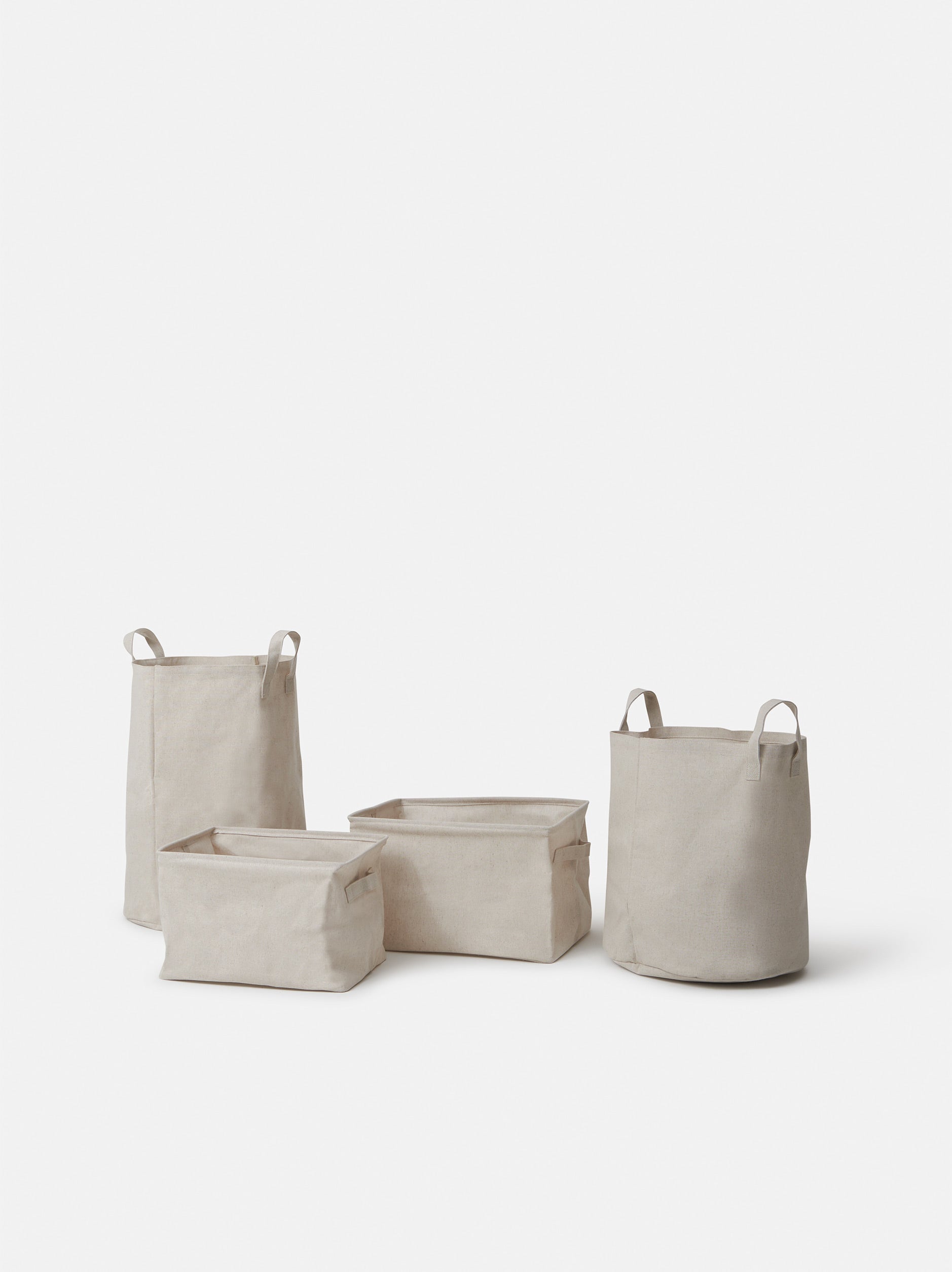 Collapsible Canvas Round Storage Bag Natural / Small