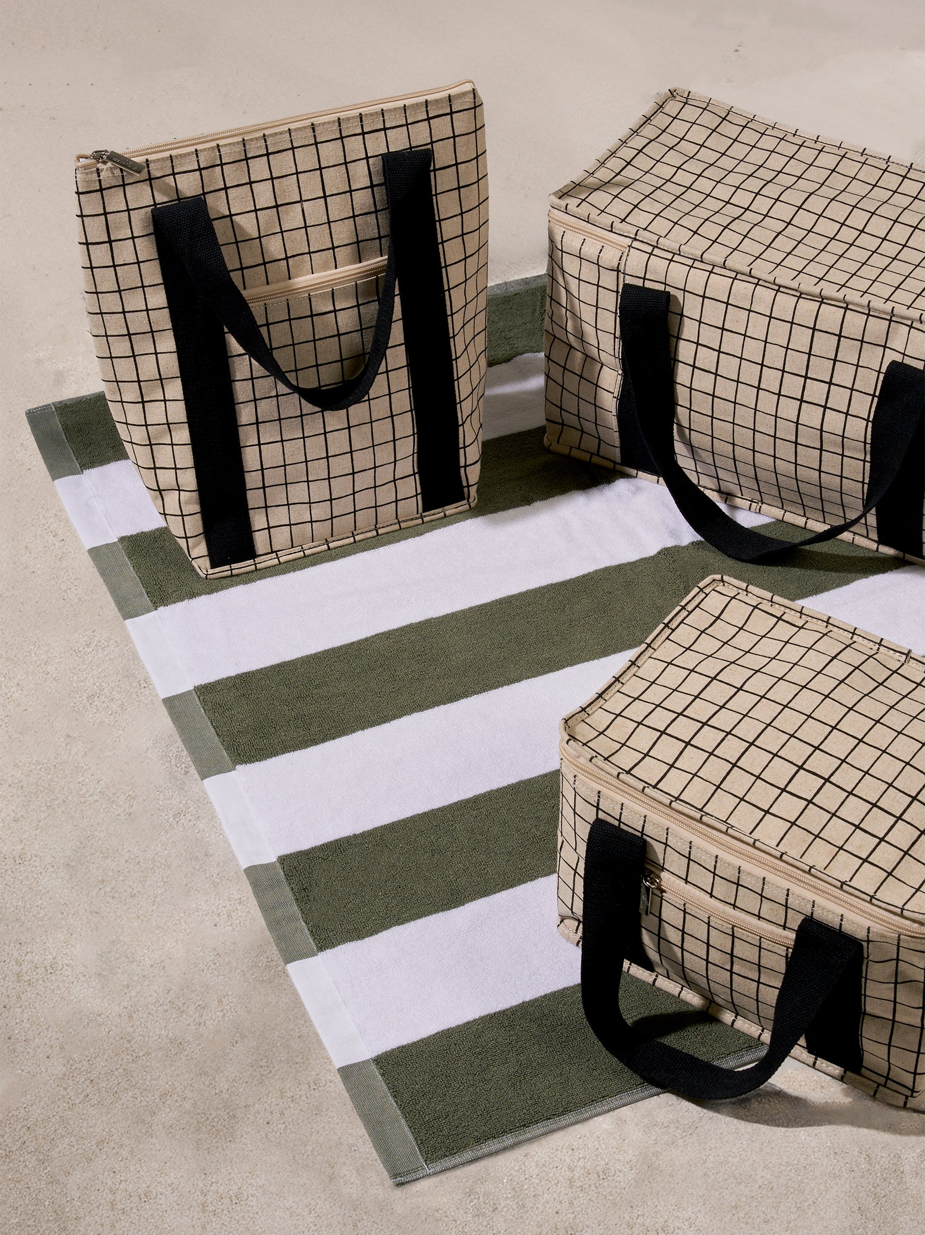 Grid Wine Cooler Bag Natural / One Size