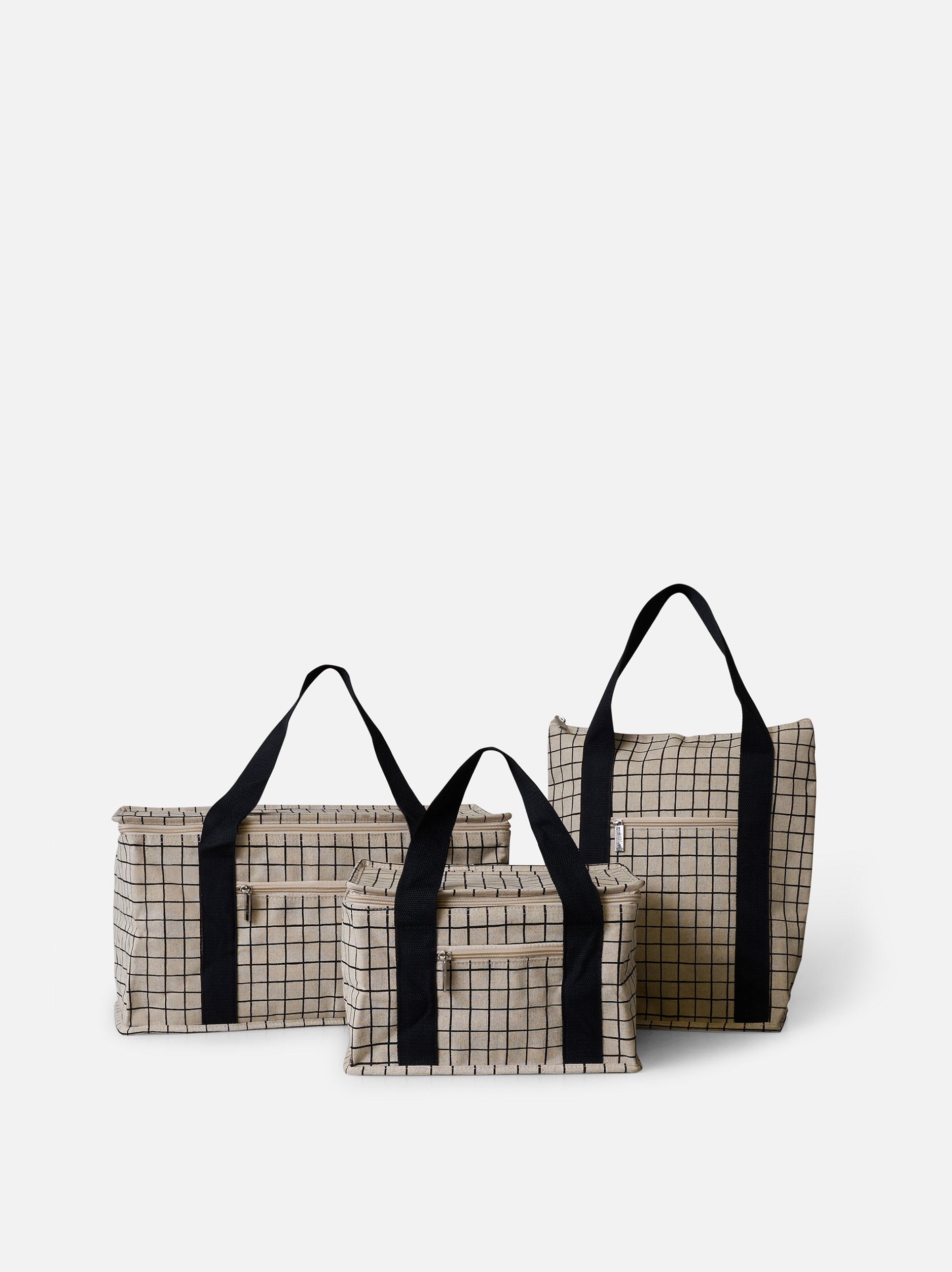 Grid Wine Cooler Bag Natural / One Size