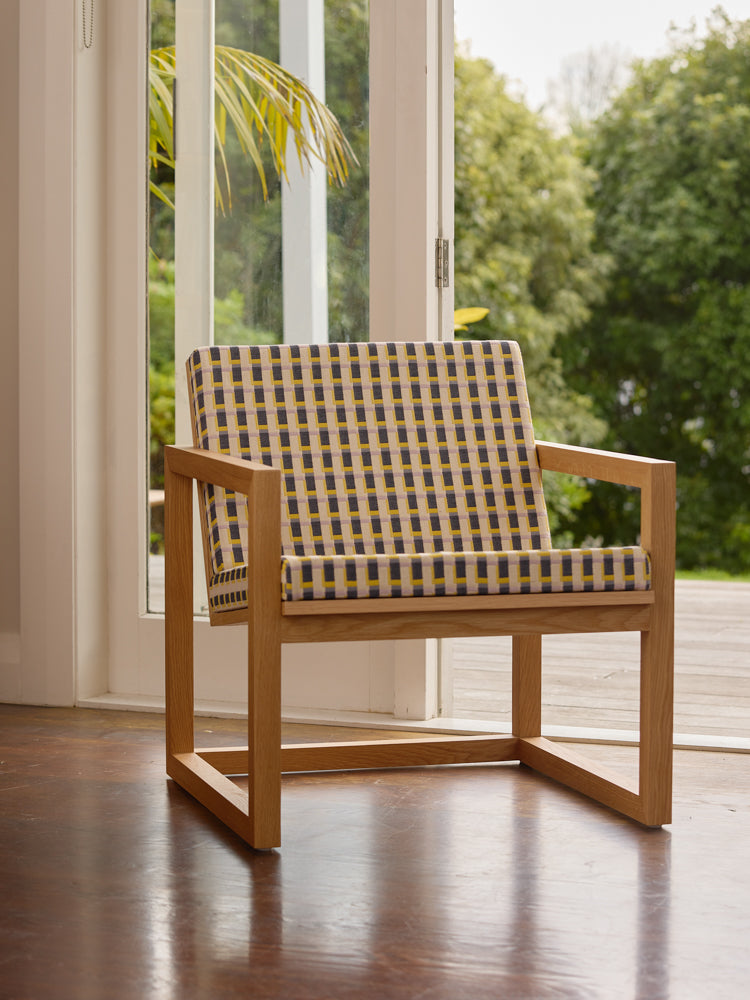 Civic Framed Armchair Oak/Daffodil/Multi / One Size