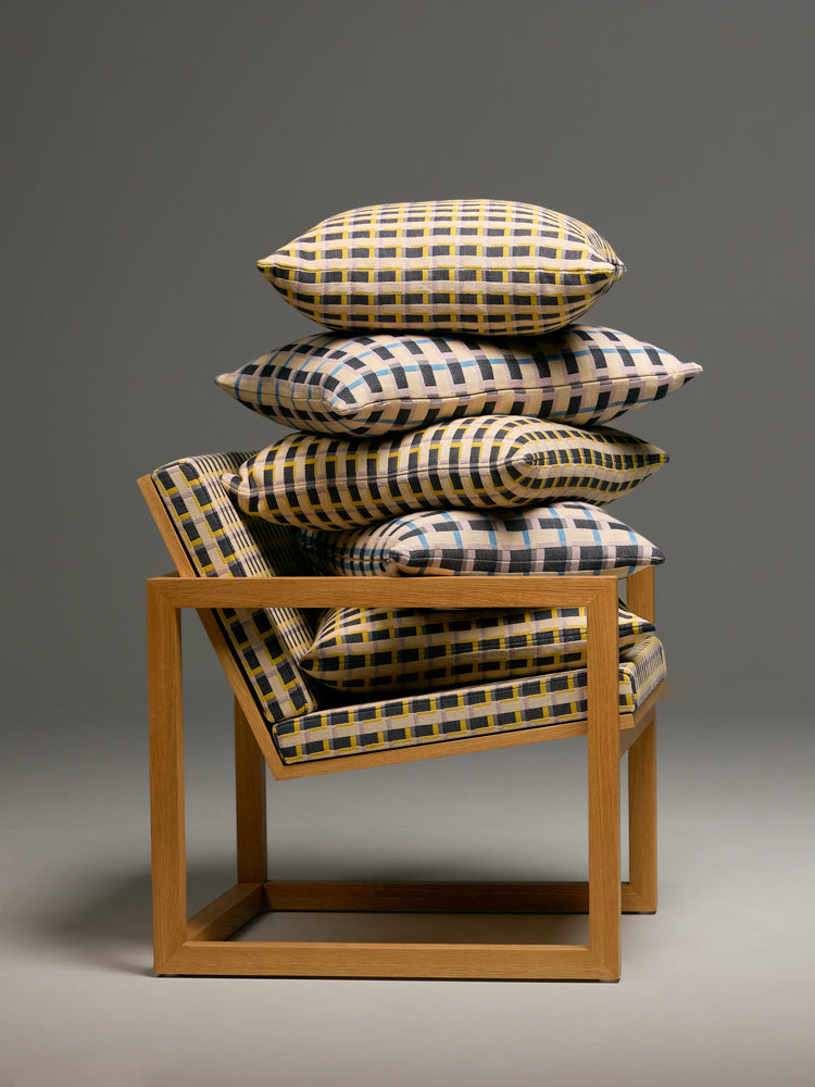 Civic Framed Armchair Oak/Daffodil/Multi / One Size