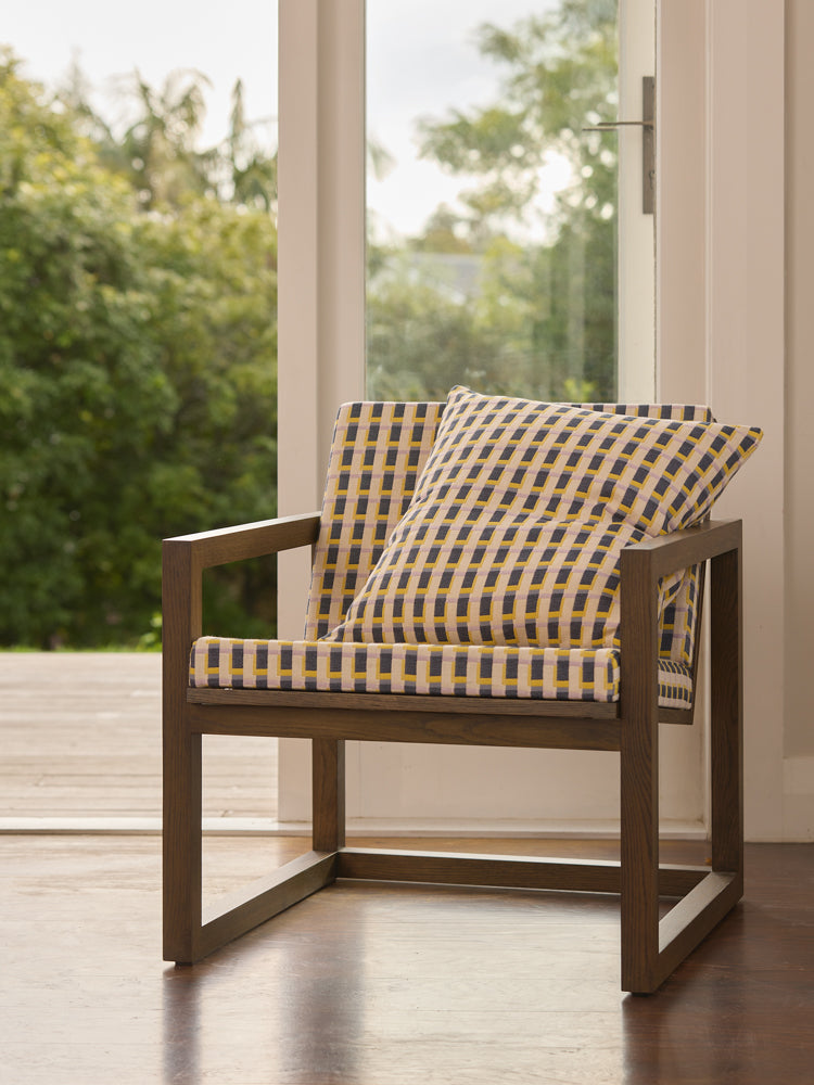 Civic Framed Armchair Smoked Oak/Daffodil/Multi / One Size