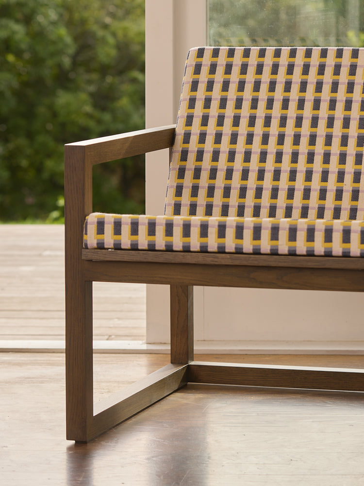 Civic Framed Armchair Smoked Oak/Daffodil/Multi / One Size