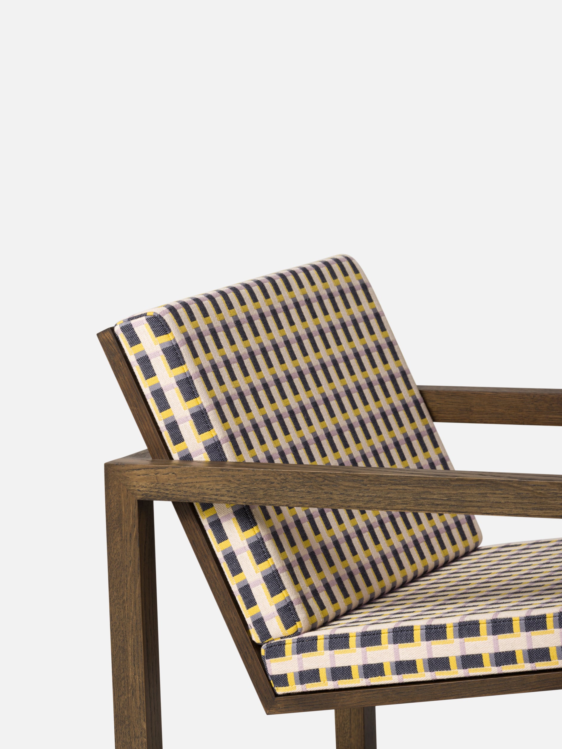 Civic Framed Armchair Smoked Oak/Daffodil/Multi / One Size