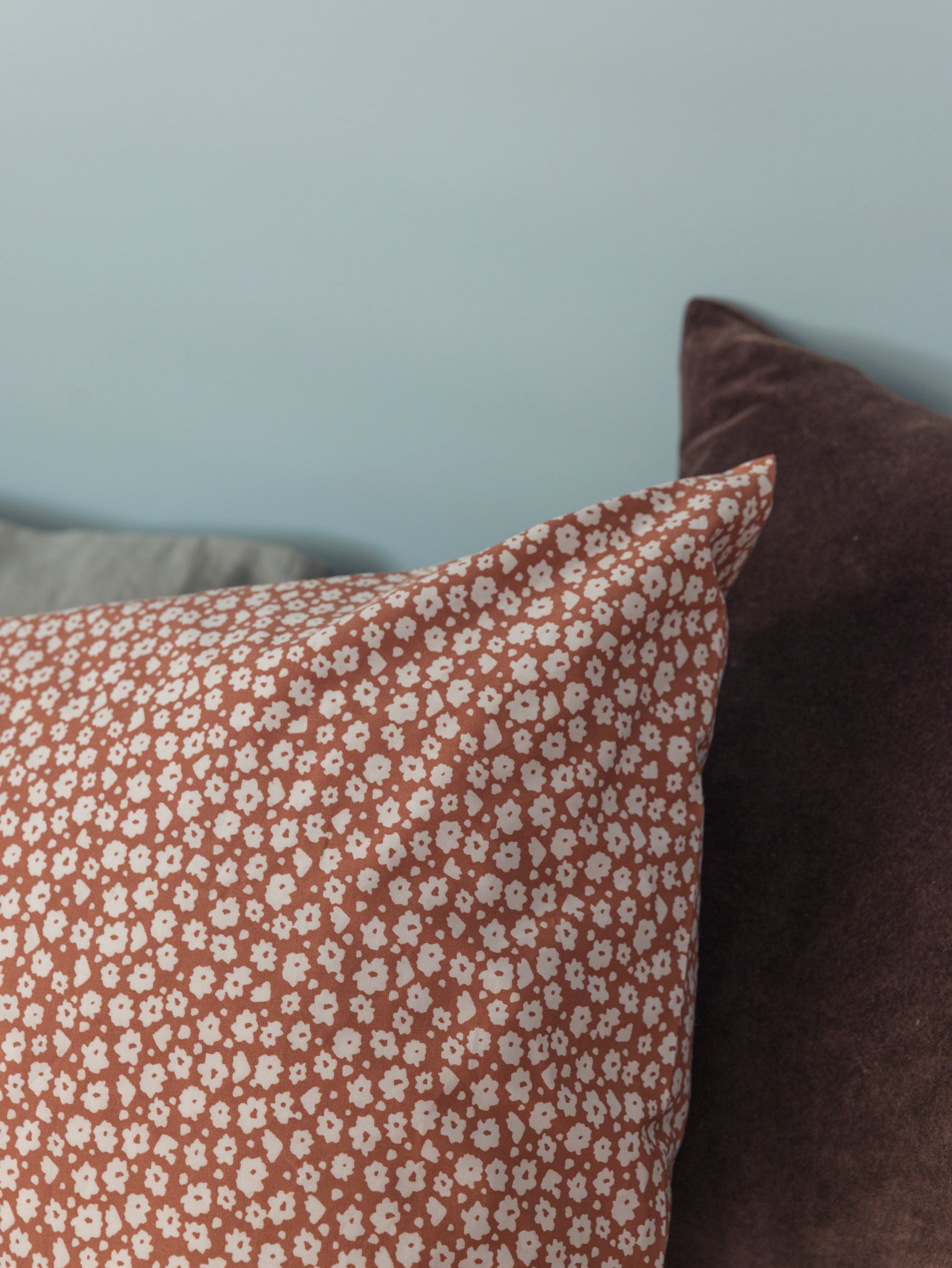 Forget Me Not Organic Cotton Euro Pillowcase Toffee/Nougat / European Pillowcase