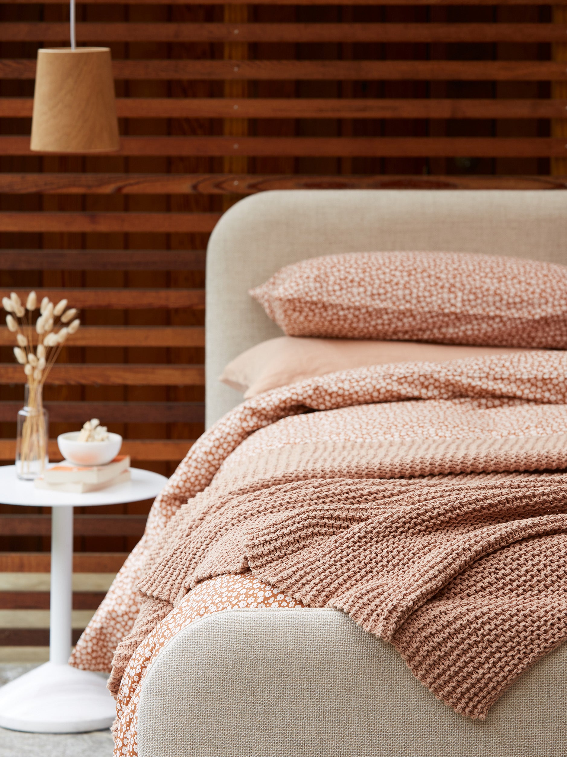 Forget Me Not Organic Cotton Duvet Cover Toffee/Nougat / King Single/Double